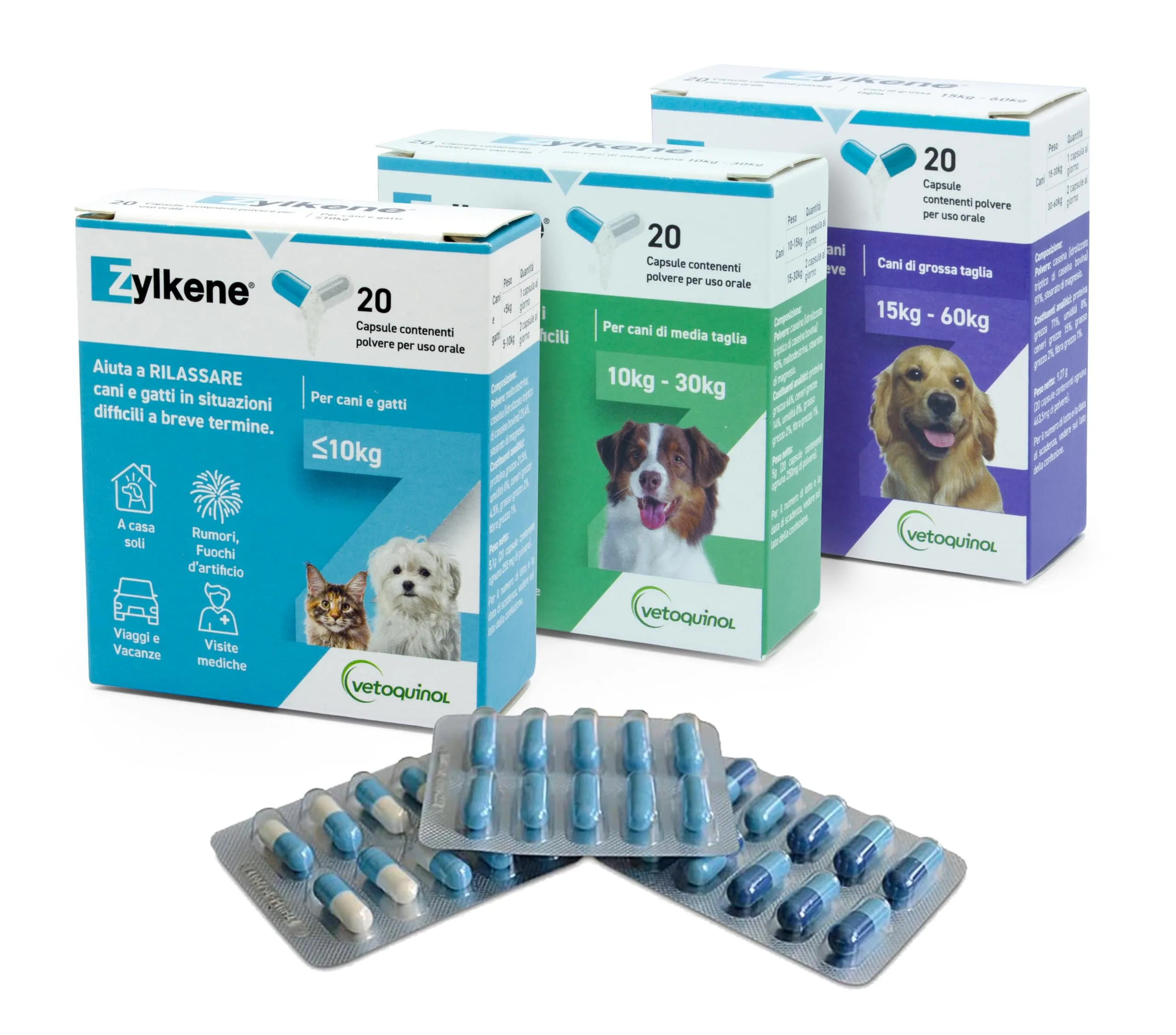 Vetoquinol Zylkene Mangime Complementare per Cani di Taglia Media (10-30 kg), 225 mg, 20 capsule - immagine 5
