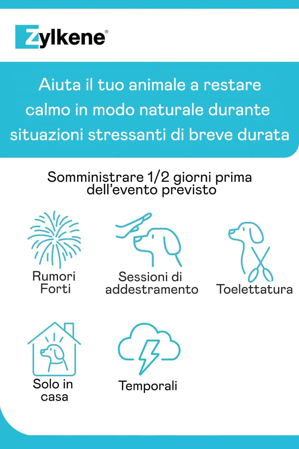 Vetoquinol Zylkene Mangime Complementare per Cani di Taglia Media (10-30 kg), 225 mg, 20 capsule - immagine 7