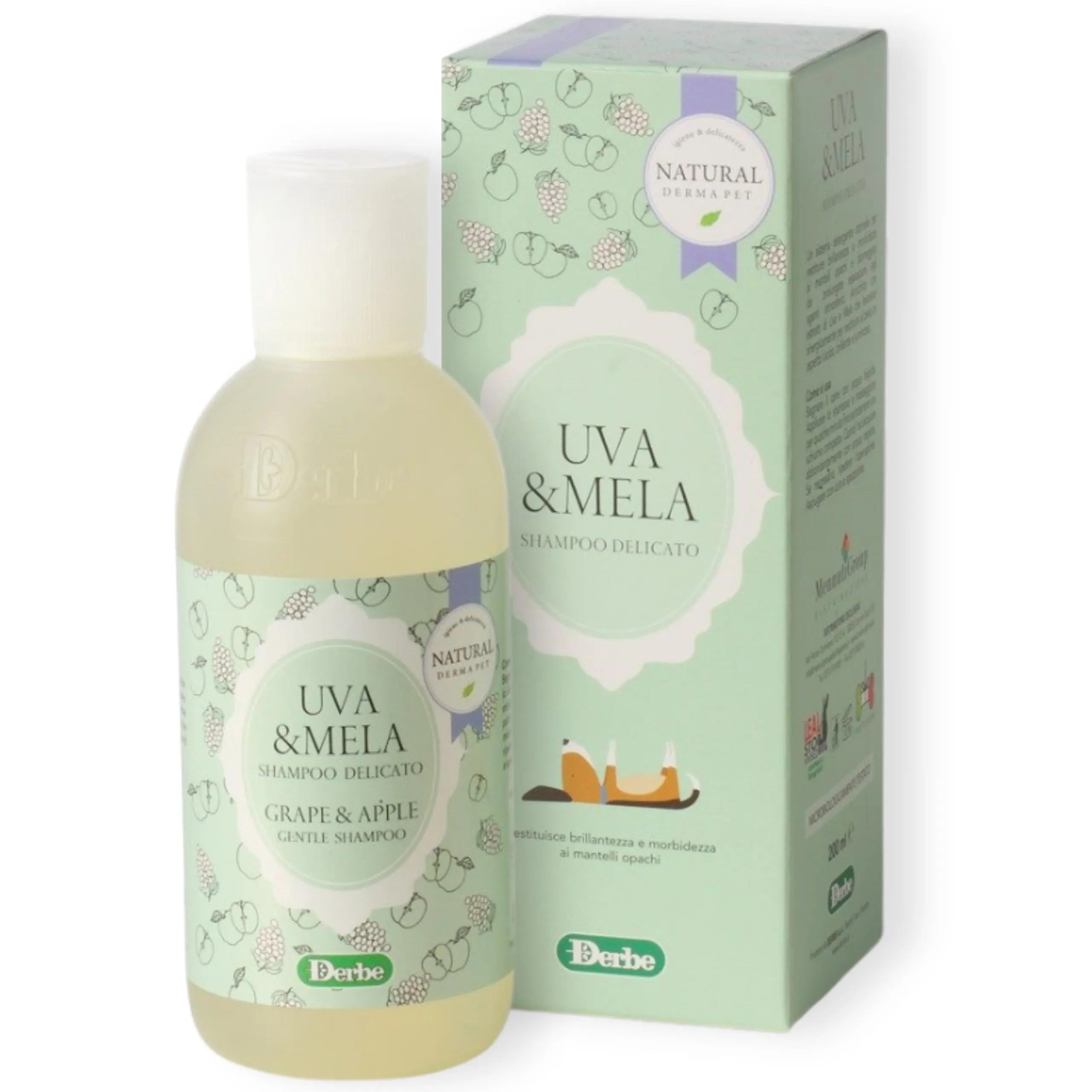 Natural Derma Pet Shampoo per Cani Uva e Mela, 200 ml - immagine 1