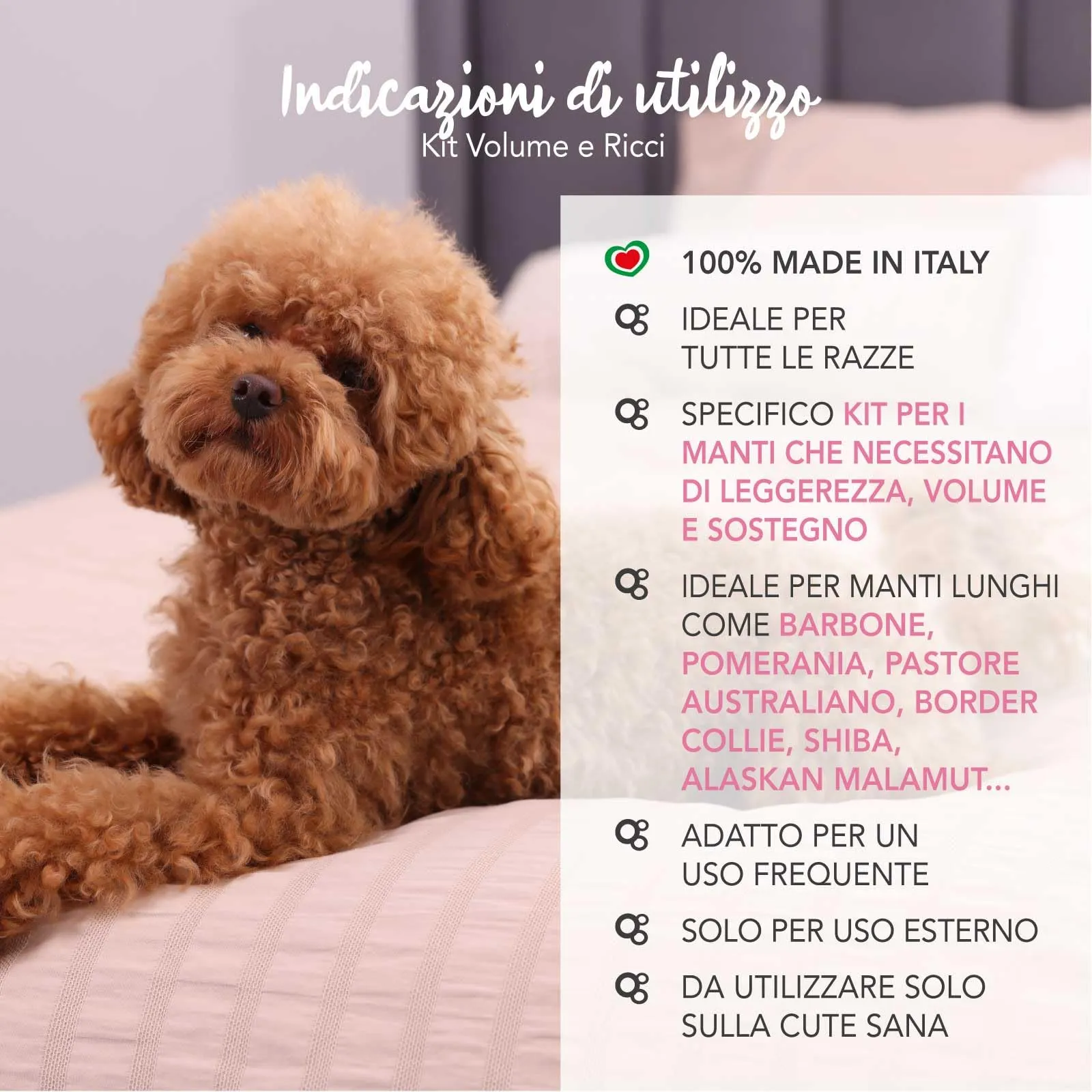 Yuup Kit Volume e Ricci - Shampoo Volumizzante, Maschera Volumizzante e Scioglinodi Lucidante per Cani e Gatti - immagine 4
