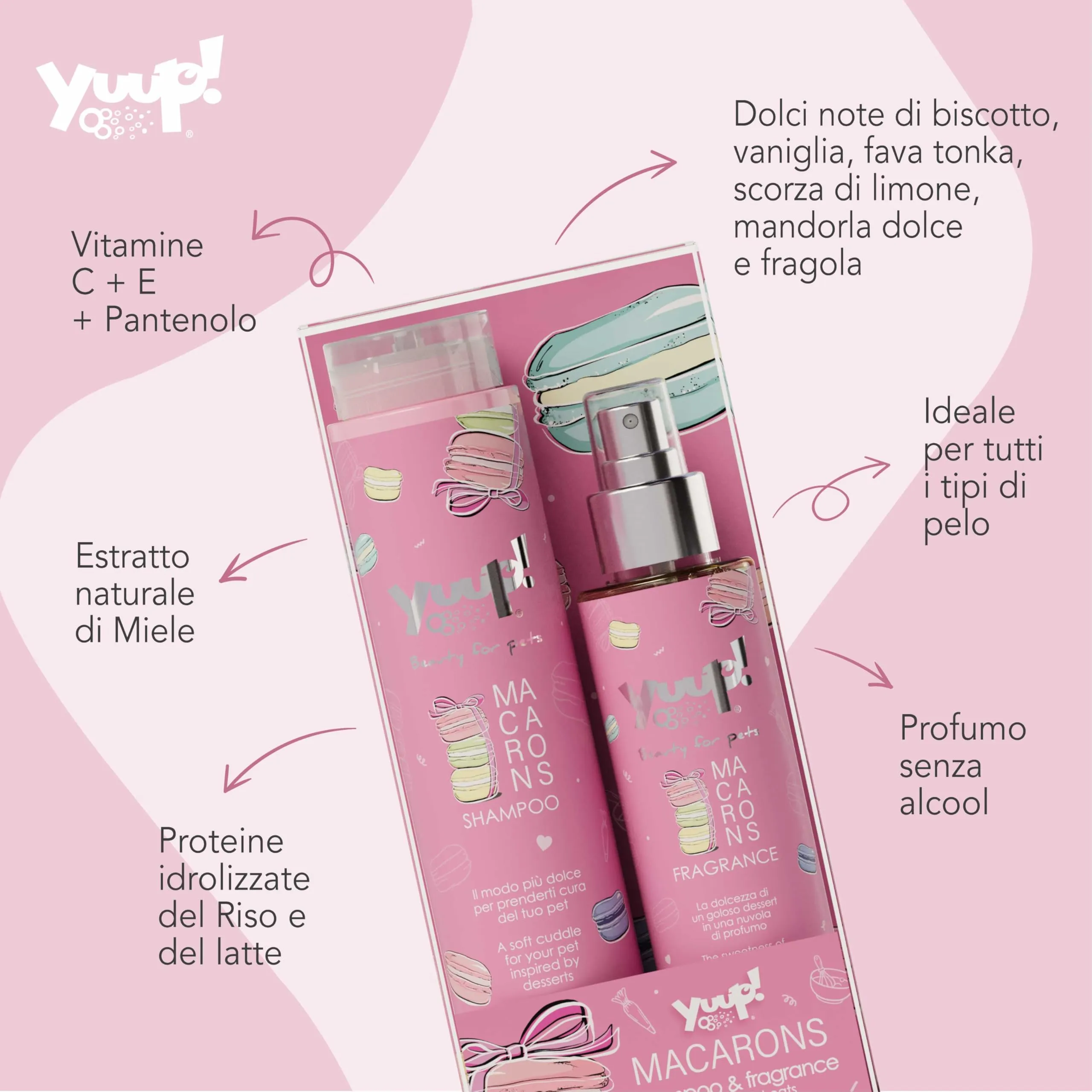 Yuup Macarons Duo Shampoo e Fragranza per cani e gatti - immagine 2