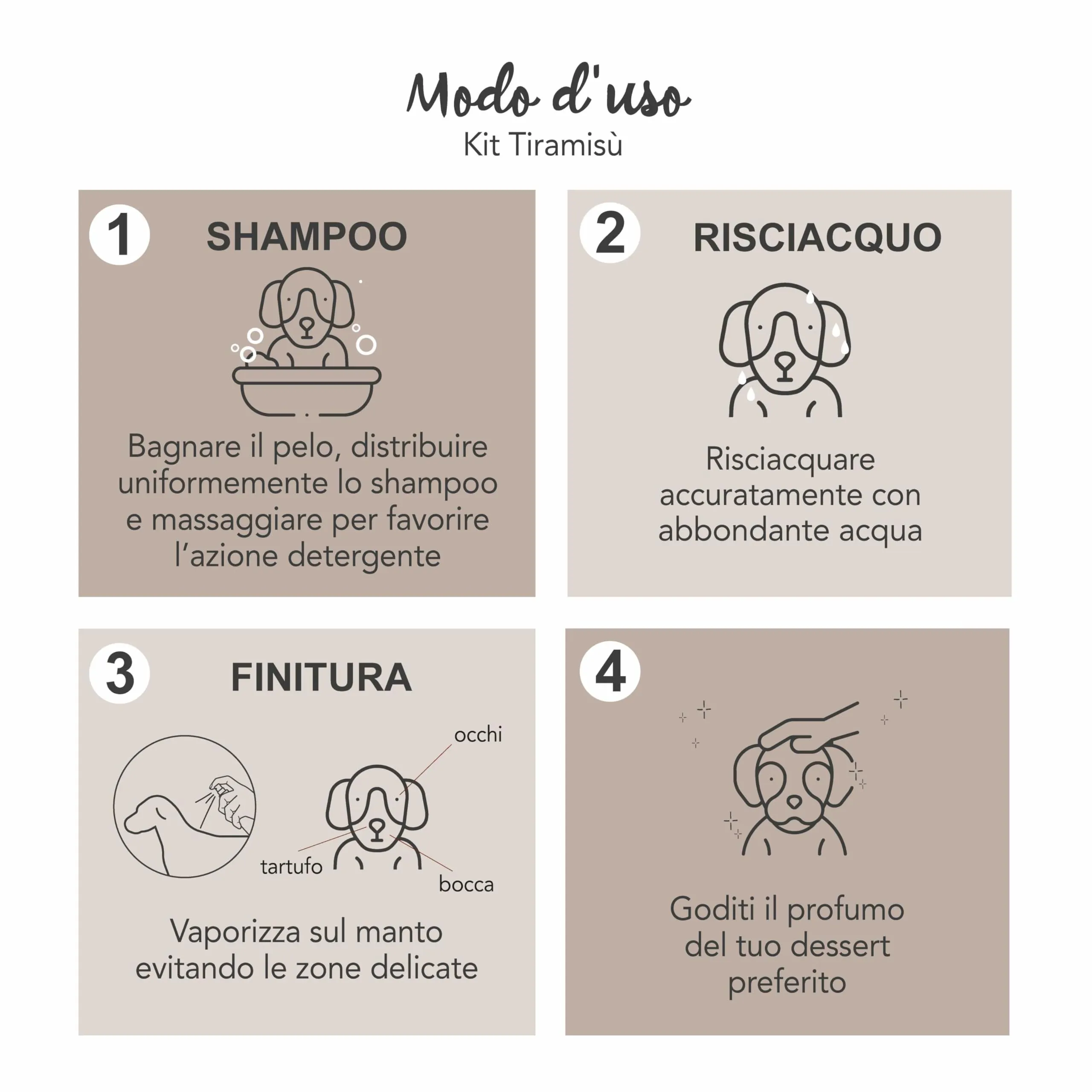 Yuup Tiramisù Duo Kit per Cani e Gatti, Shampoo 250ml e Fragranza 150ml - immagine 3