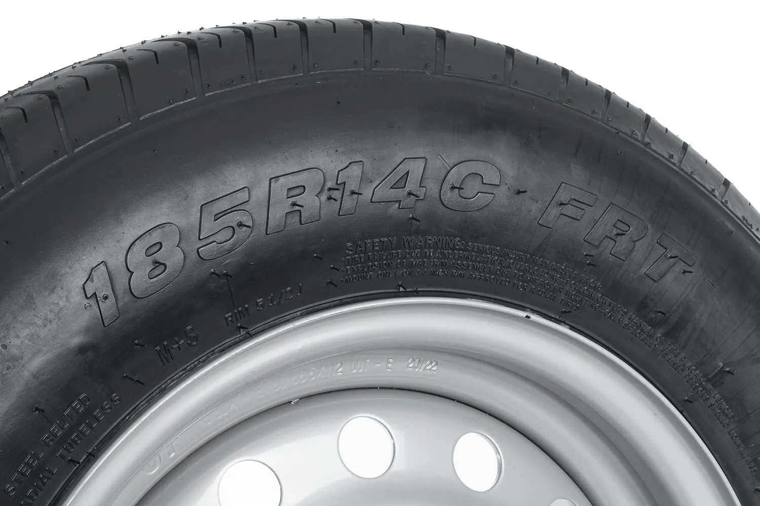 UNITRAILER Ruota Completa Rinforzata 185/80 R14C per Rimorchio Pesante, Portata 900 kg, Pneumatico Linglong R701, Cerchio in Acciaio 5.5Jx14 5x112 ET30 - immagine 3