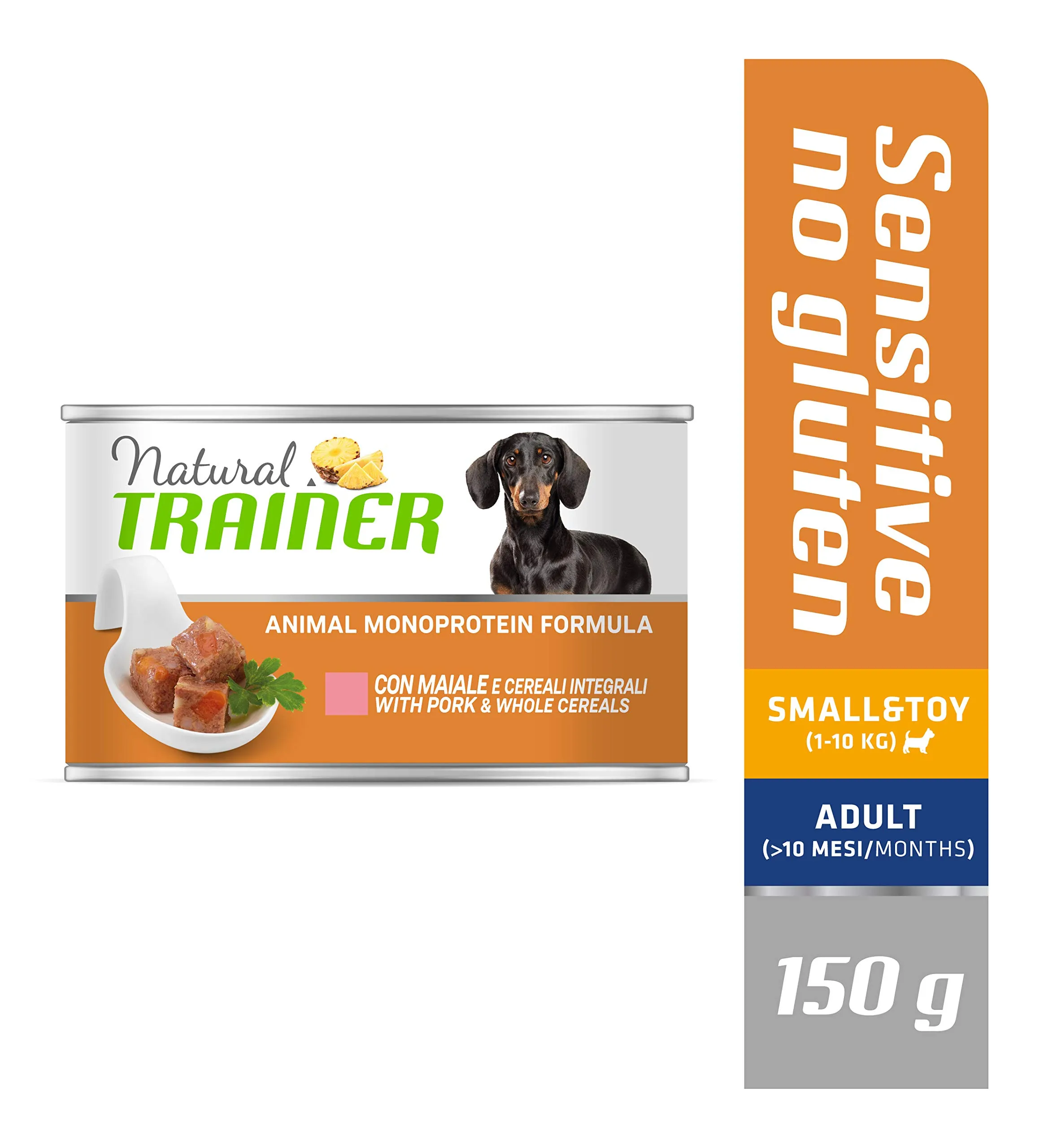 Trainer Natural Sensitive No Gluten Small & Toy Wet Dog Food with Pork, 24 x 150 g - immagine 2