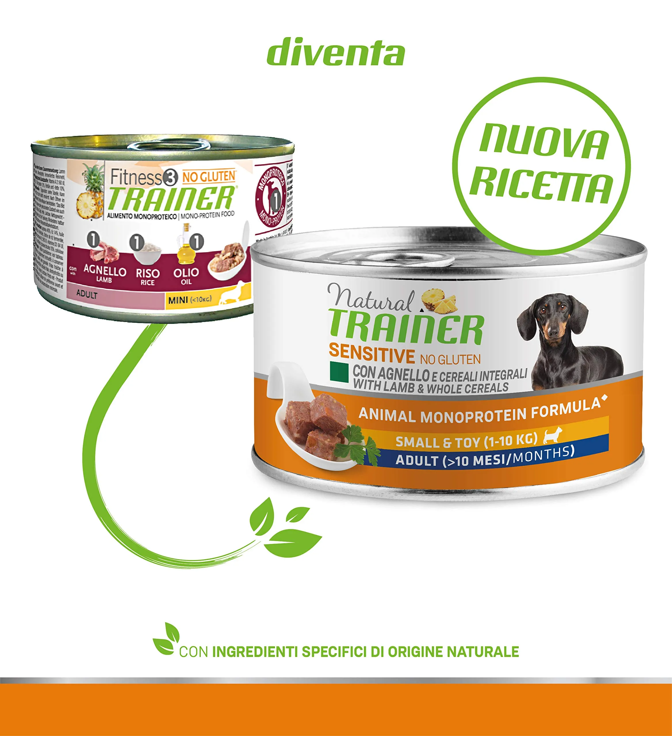 Trainer Natural Sensitive No Gluten Small & Toy Wet Dog Food with Lamb and Whole Grains, 24 x 150 g - immagine 3