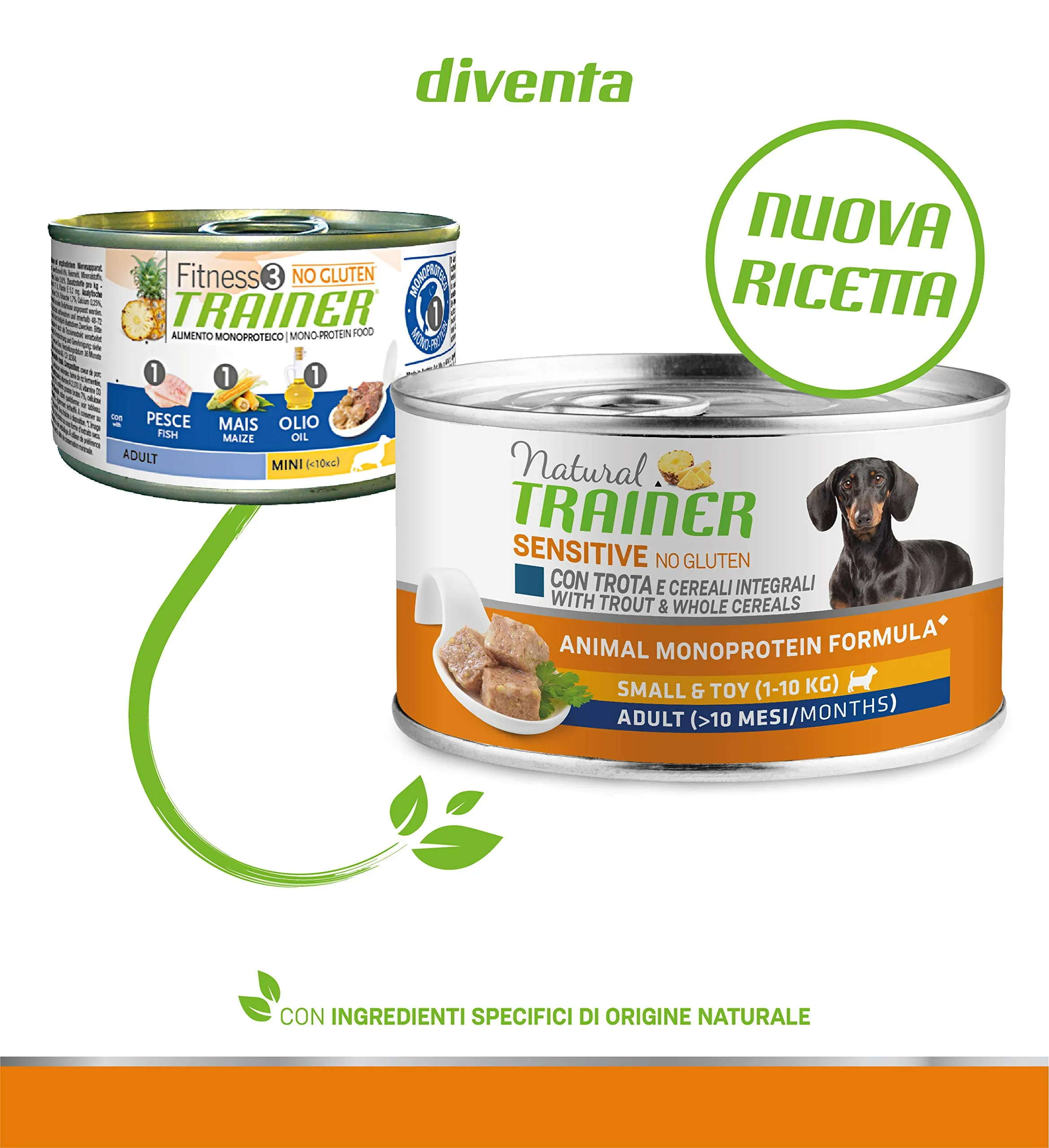 Trainer Natural Sensitive No Gluten Small & Toy Wet Dog Food with Trout and Whole Grains, 24 x 150 g - immagine 3