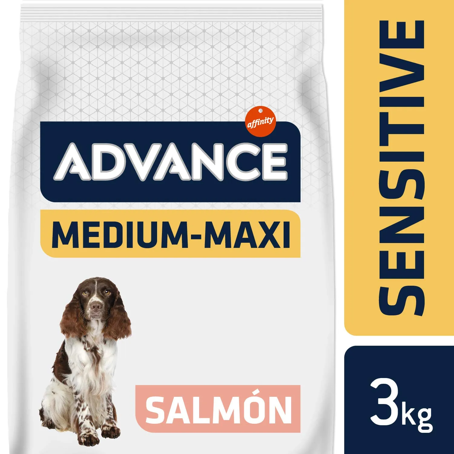 Advance Sensitive Medium-Maxi Dog Food for Digestive Sensitivity and Skin Symptoms with Salmon, 3 x 3kg (Total 9kg) - immagine 2