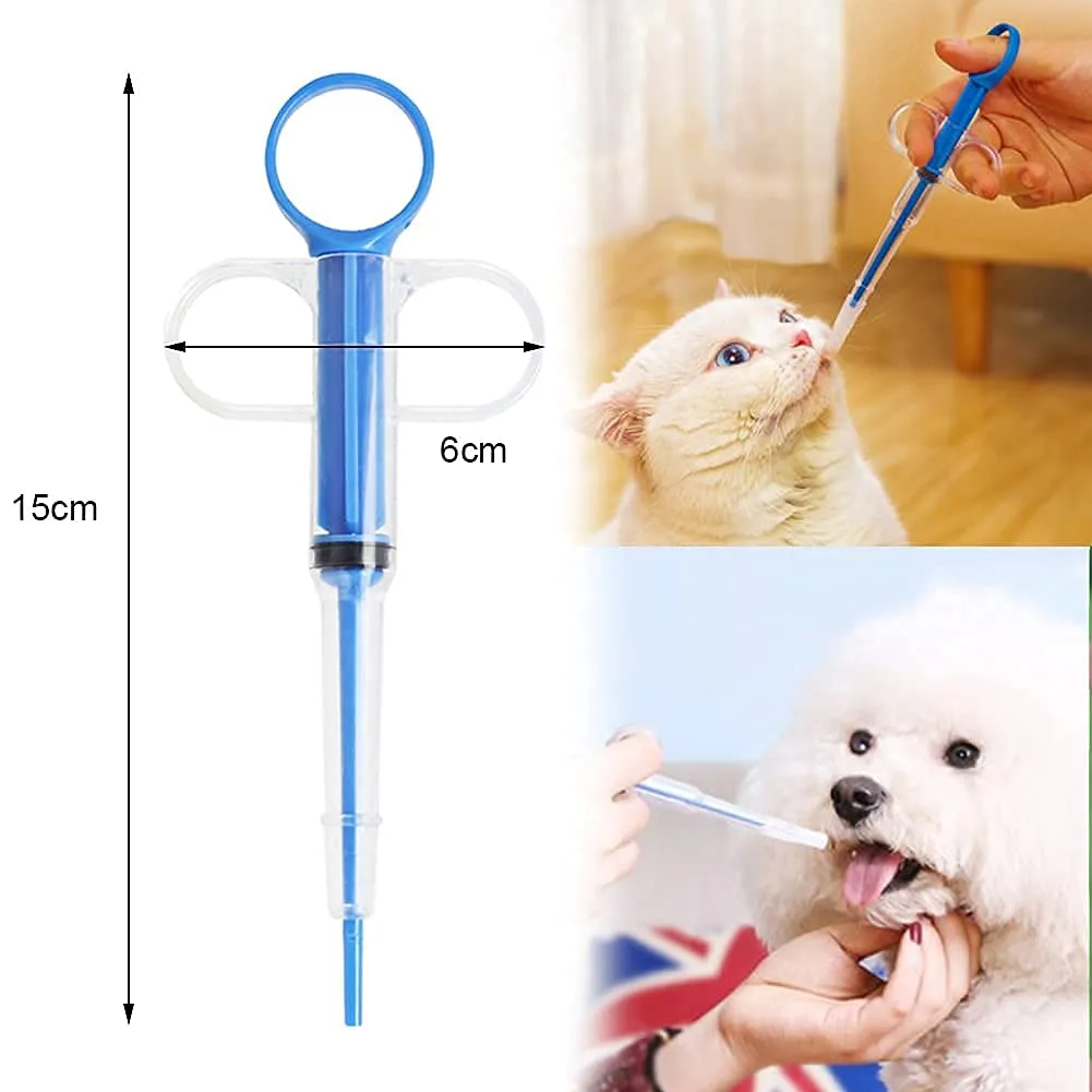 Houdao Sparapillole Riutilizzabile per Gatti e Animali Domestici, Siringa con Punta in Silicone per Pillole, Liquidi e Capsule (Blu) - immagine 5