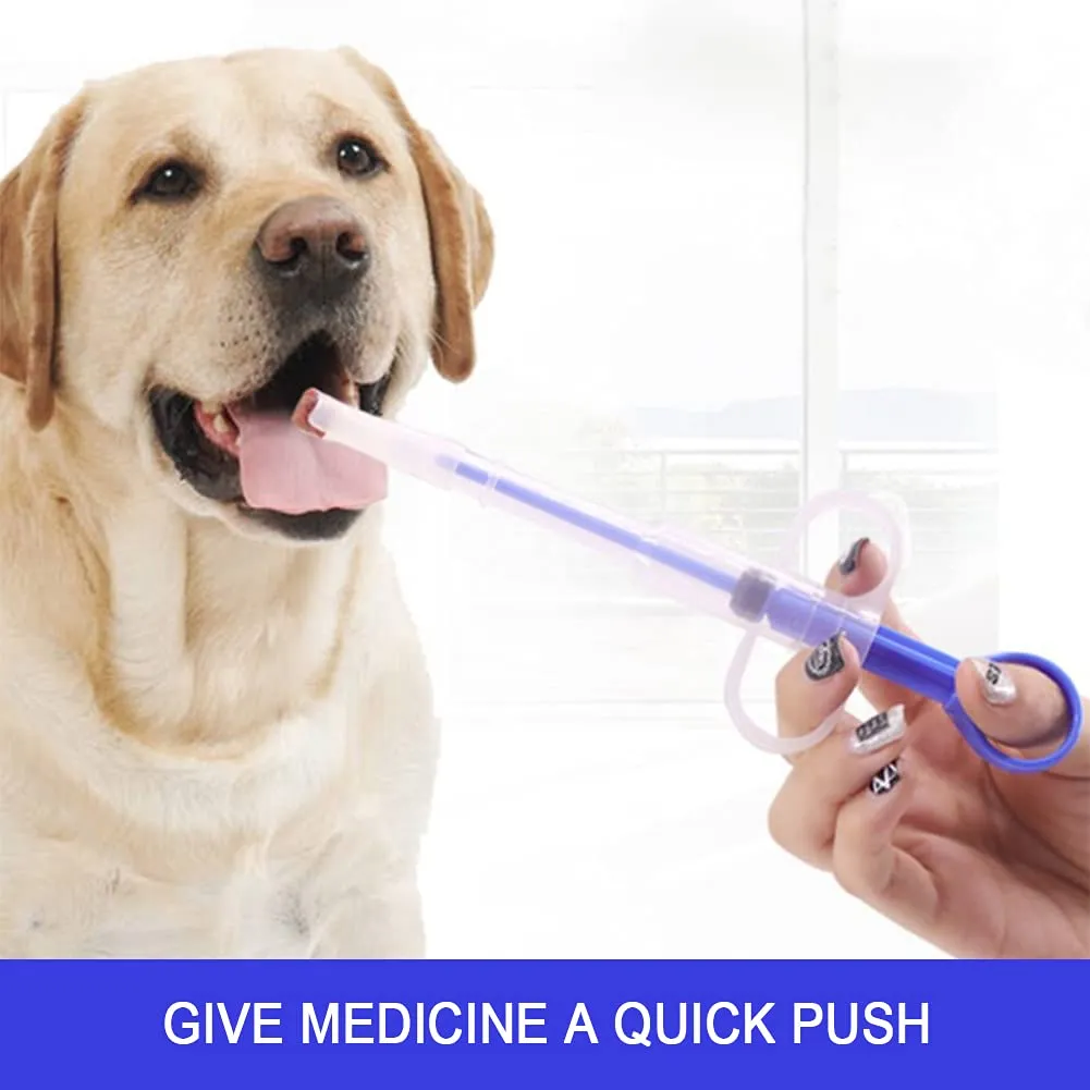 Houdao Sparapillole Riutilizzabile per Gatti e Animali Domestici, Siringa con Punta in Silicone per Pillole, Liquidi e Capsule (Blu) - immagine 7