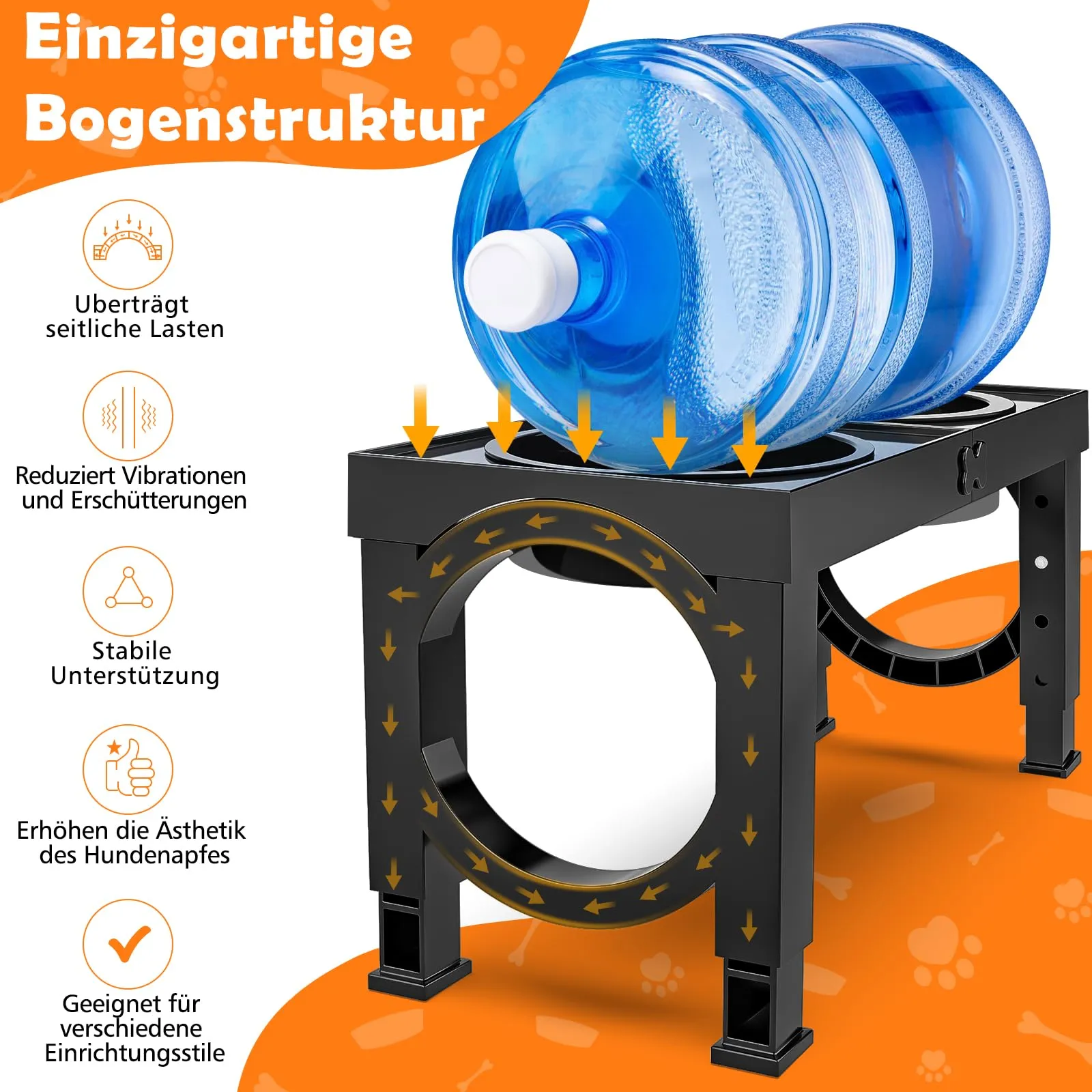 X XBEN Ciotole per Cani 3-in-1 Rialzate, 5 Altezze Regolabili, Ciotola Anti Ingozzamento 1L e Ciotola Acqua Antigoccia 1,4L, Pieghevole e Antiscivolo - immagine 8