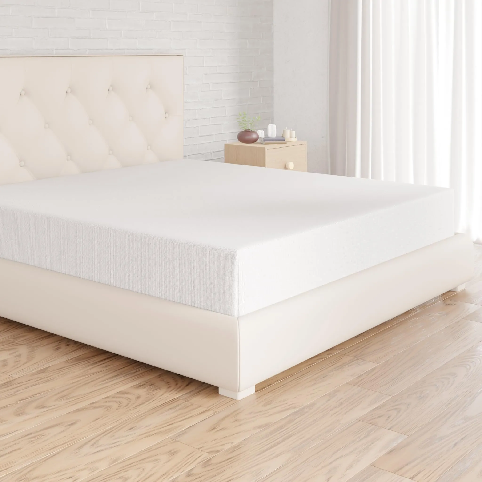Amazon Basics Lenzuolo con angoli Matrimoniale, 180 x 200 cm, 100% cotone jersey, Bianco - immagine 1