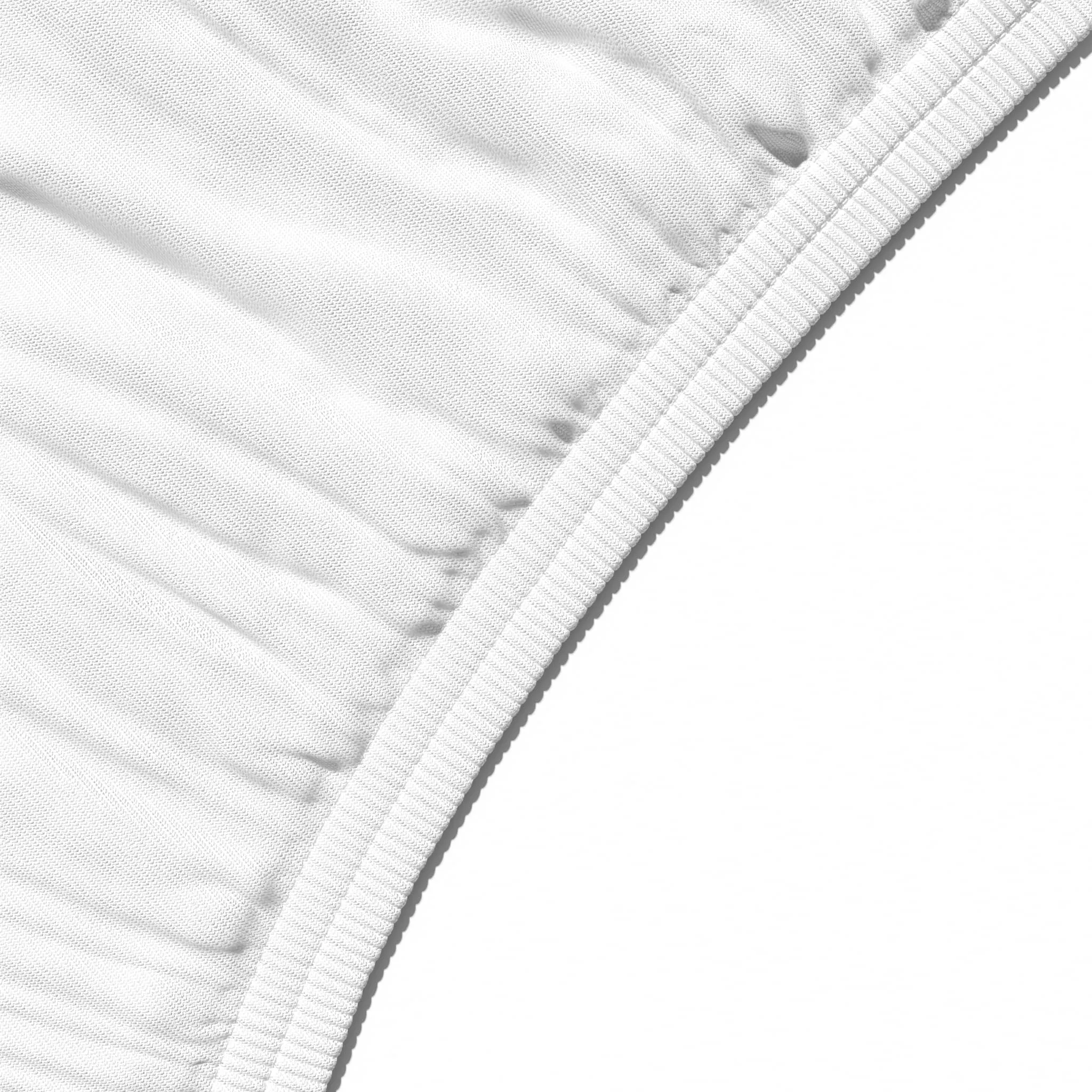 Amazon Basics Lenzuolo con angoli Matrimoniale, 180 x 200 cm, 100% cotone jersey, Bianco - immagine 3