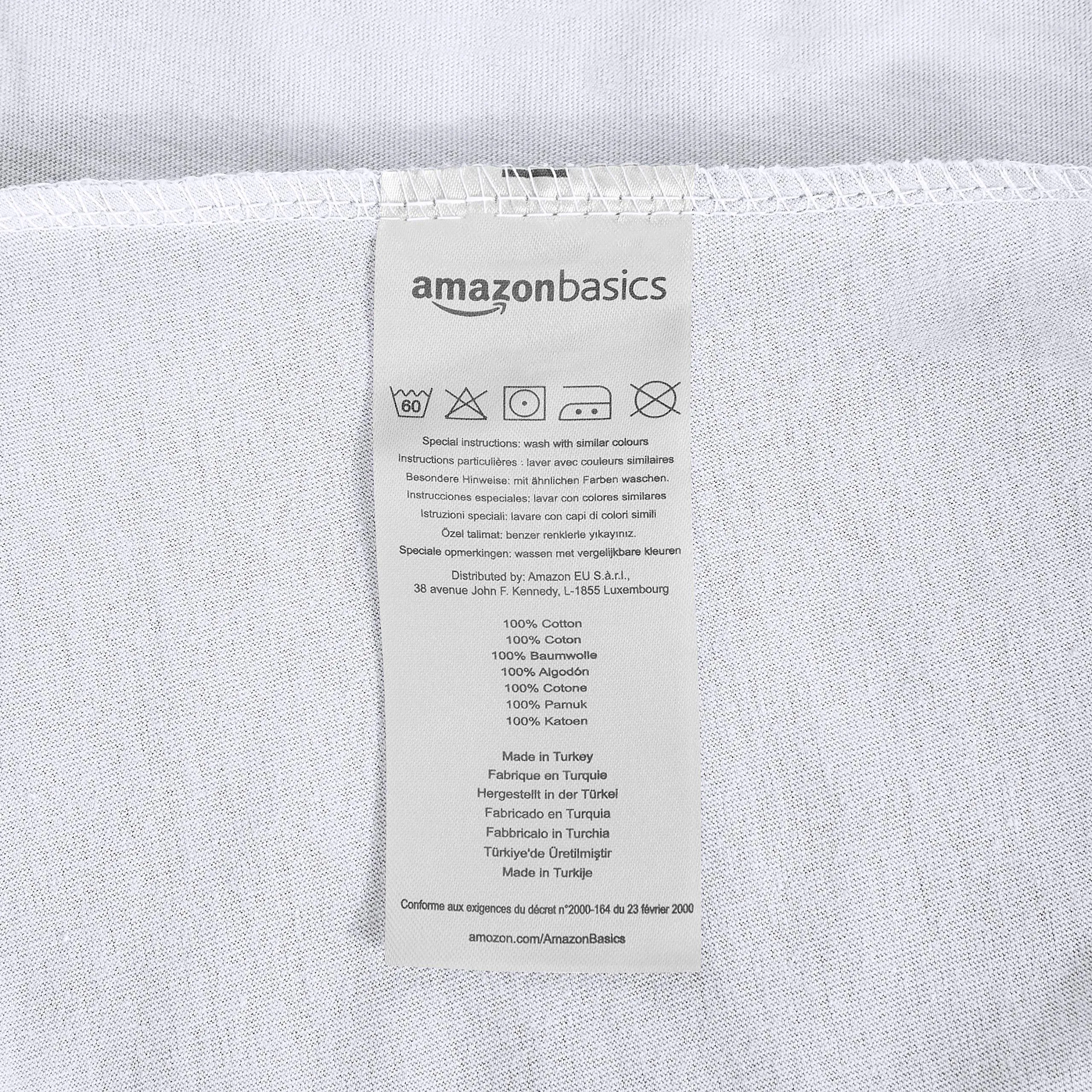 Amazon Basics Lenzuolo con Angoli Matrimoniale in Cotone Jersey, 200 x 200 cm, Bianco - immagine 3