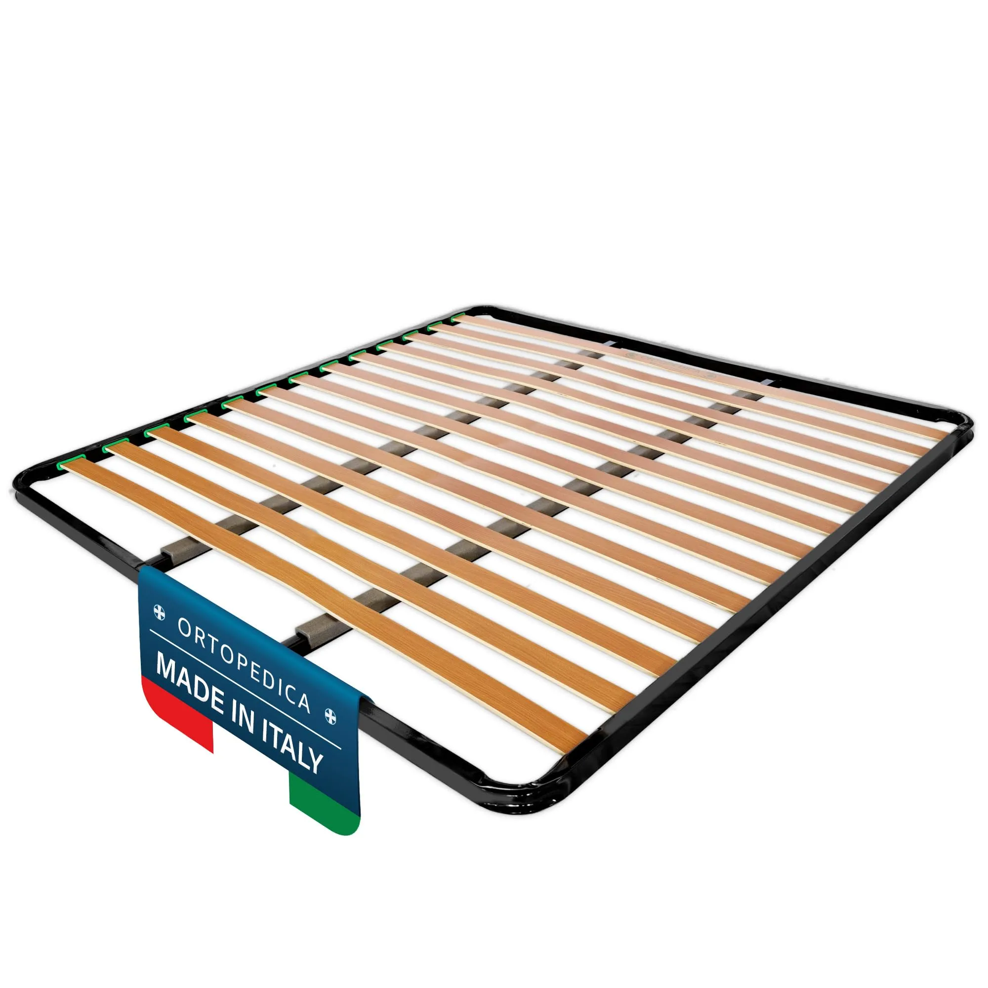 Dolci Sogni Rete Letto Matrimoniale 160x190 Ortopedica a Doghe di Legno, Struttura in Ferro con Doppia Barra Centrale, Senza Piedi, Made in Italy - immagine 1