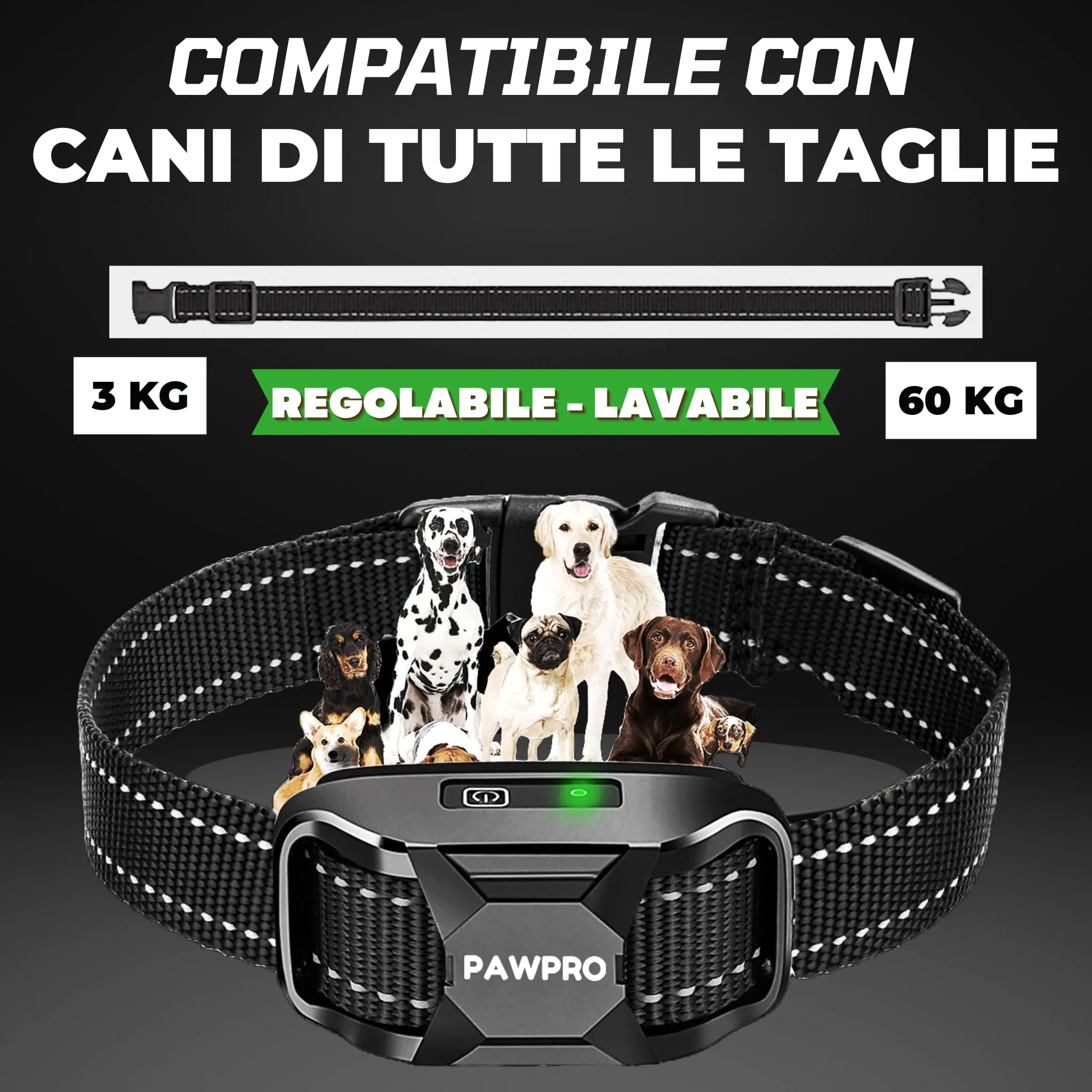 PAWPRO Collare da Addestramento per Cani, Portata 3000 m, Modalità Beep, Vibrazione e Boost Vibrazione, per Tutte le Taglie, Manuale IT - immagine 6