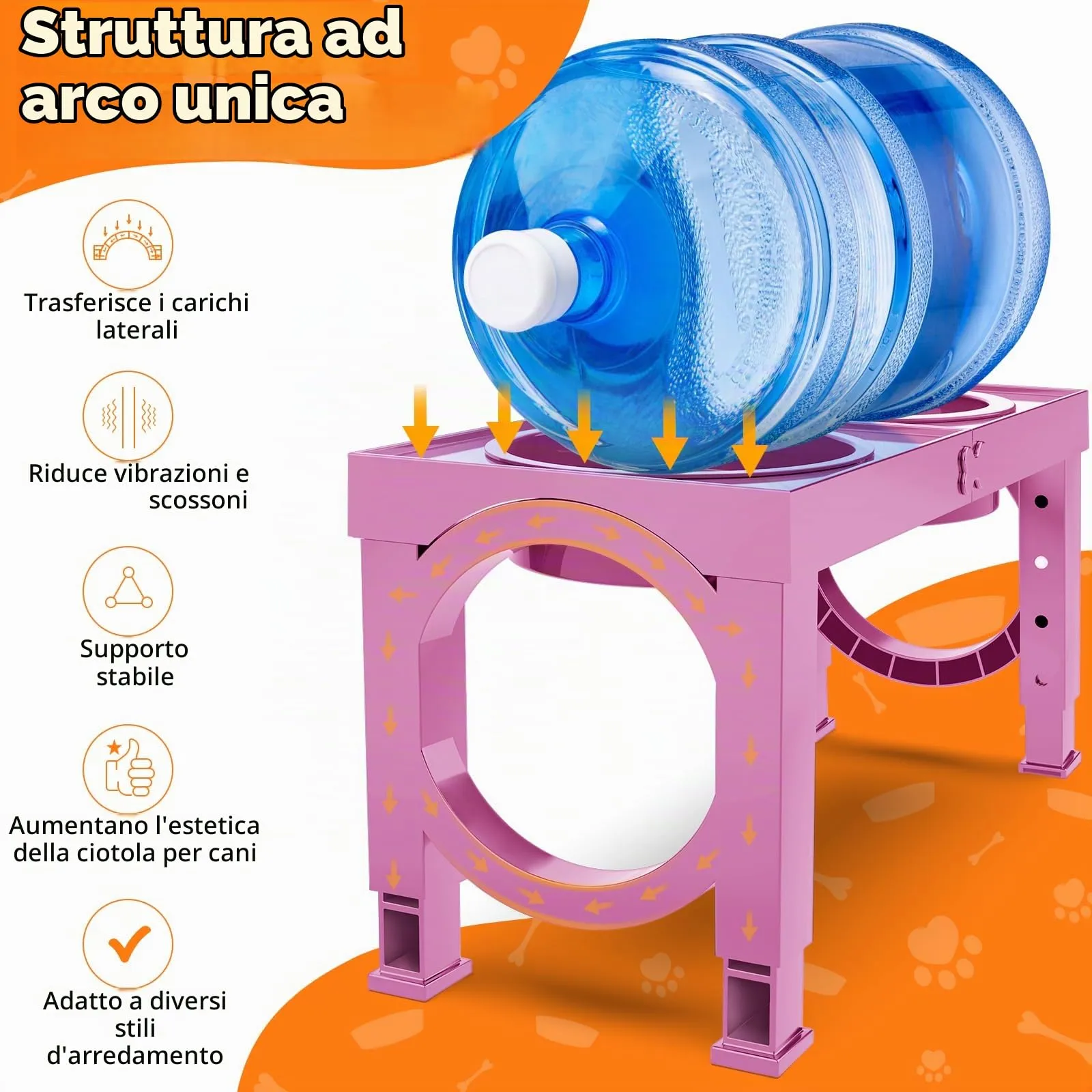 X XBEN Ciotole per Cani 3-in-1 Rialzate, 5 Altezze Regolabili, Ciotola Anti-Ingozzamento 1L e Ciotola Antigoccia 1,4L, Pieghevole e Antiscivolo, Rosa - immagine 9