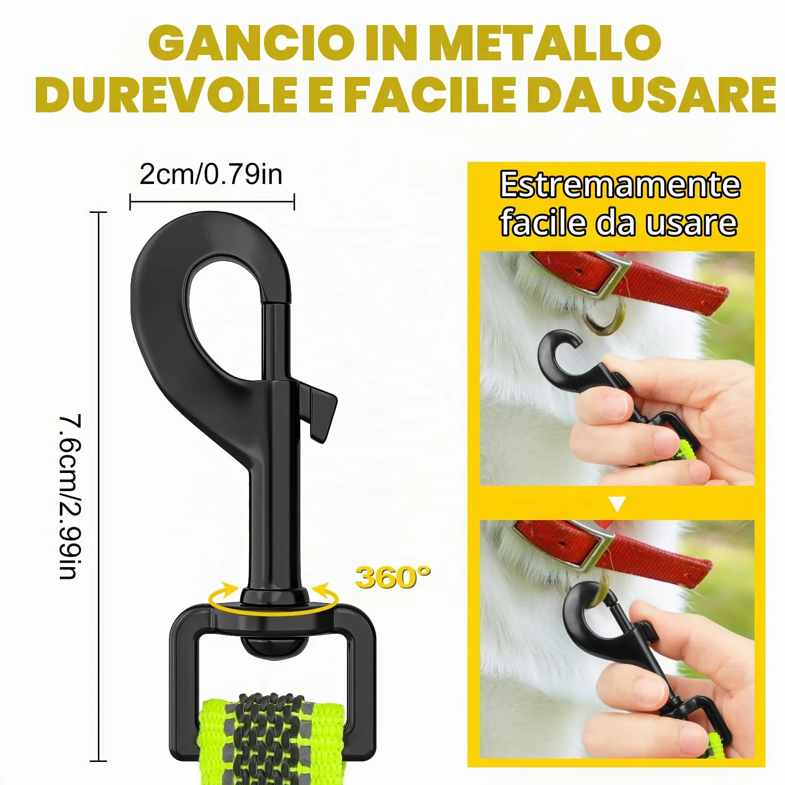 X XBEN Guinzaglio per Cani Riflettente con Manico Imbottito, 20mm x 1,5m, Verde - immagine 4