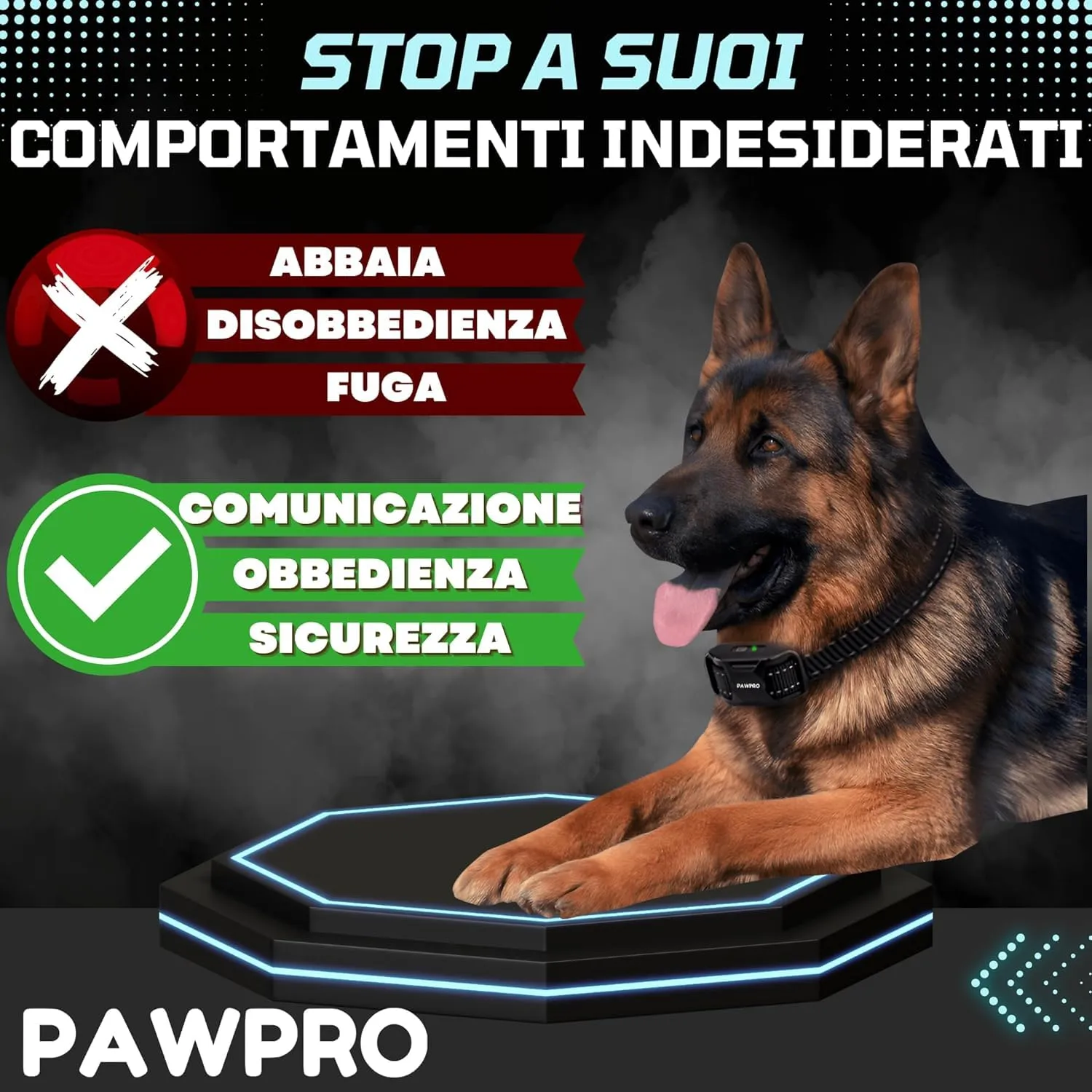 PAWPRO Collare da Addestramento per Cani, Portata 3000m, Modalità Beep, Vibrazione e Boost Vibrazione, Per Tutte le Taglie (2 Collari) - immagine 3