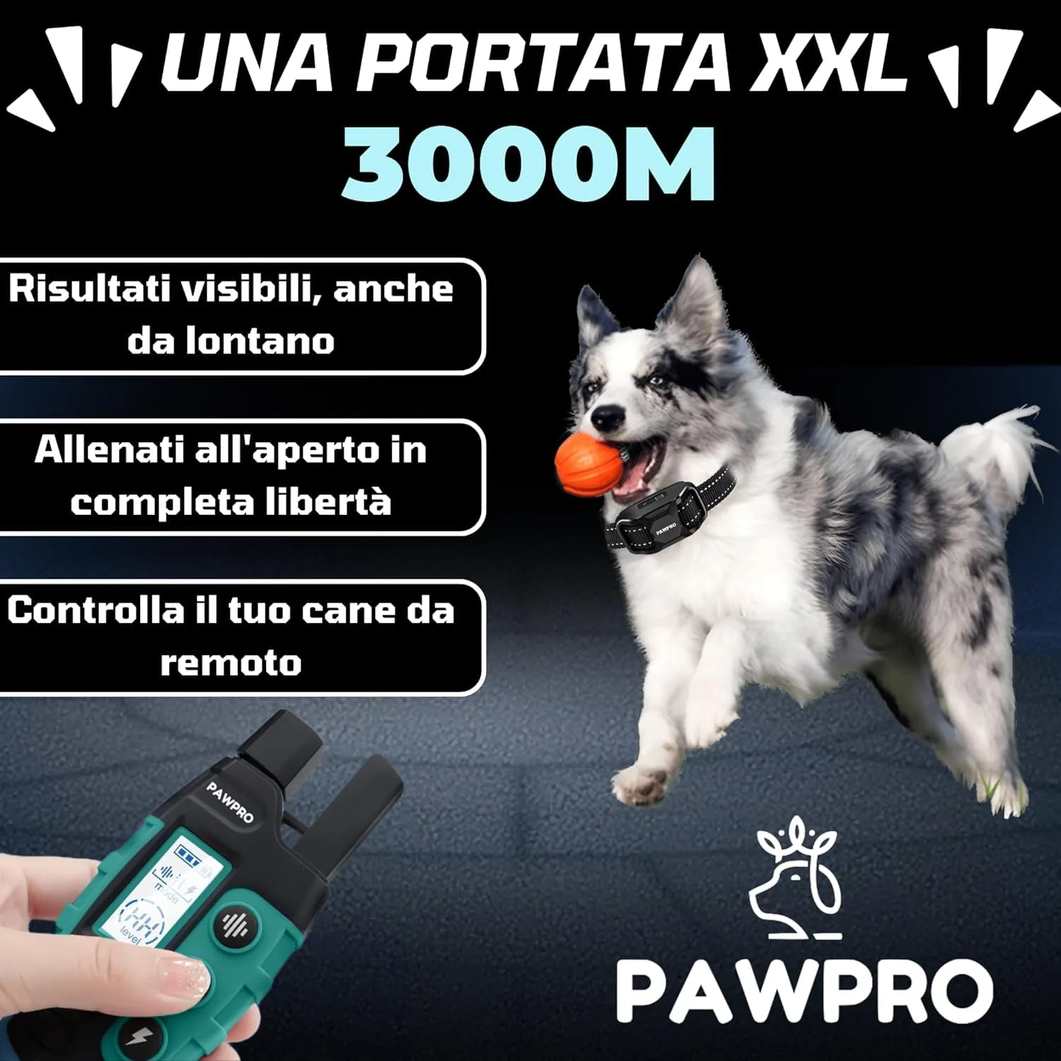 PAWPRO Collare da Addestramento per Cani, Portata 3000m, Modalità Beep, Vibrazione e Boost Vibrazione, Per Tutte le Taglie (2 Collari) - immagine 5