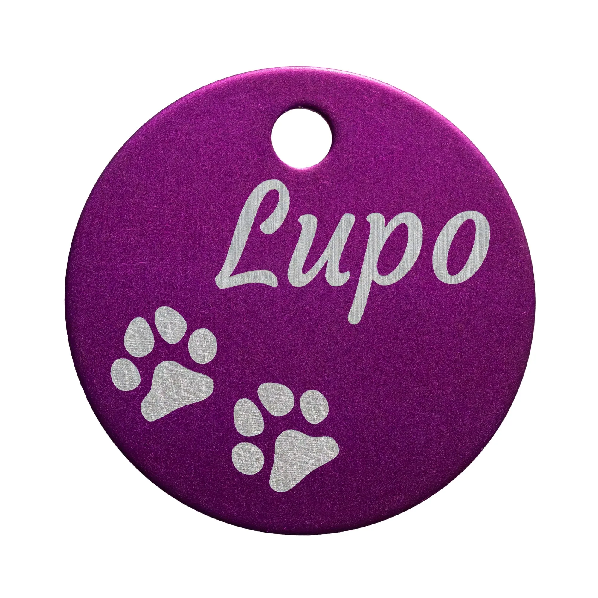 Unikat Branding Medaglietta cane personalizzata, Viola, 30 mm - immagine 1