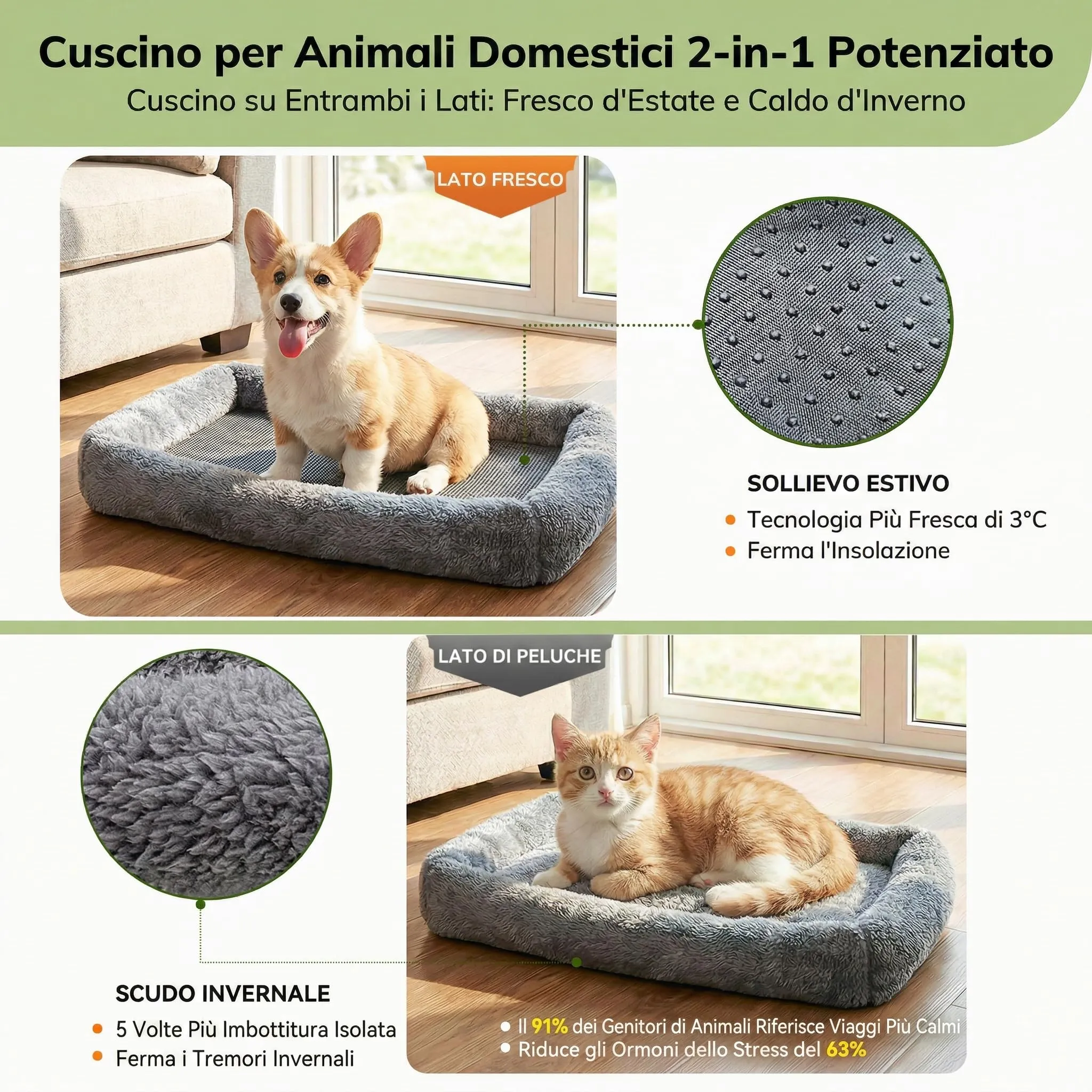 Morpilot Trasportino per Gatti e Cani fino a 7 kg, Pieghevole ed Espandibile, 44x31x34 cm, Grigio Argento - immagine 8