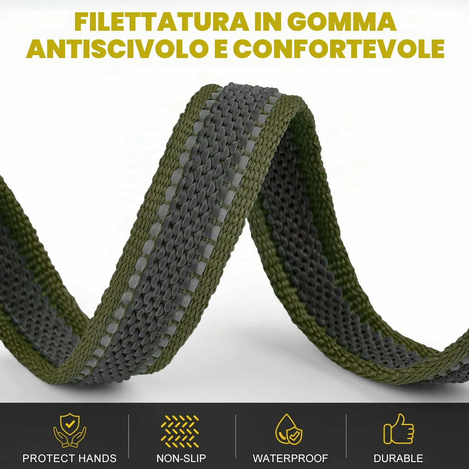 X XBEN Guinzaglio per Cani Riflettente, 20mm x 1,5m, Verde Oliva - immagine 2