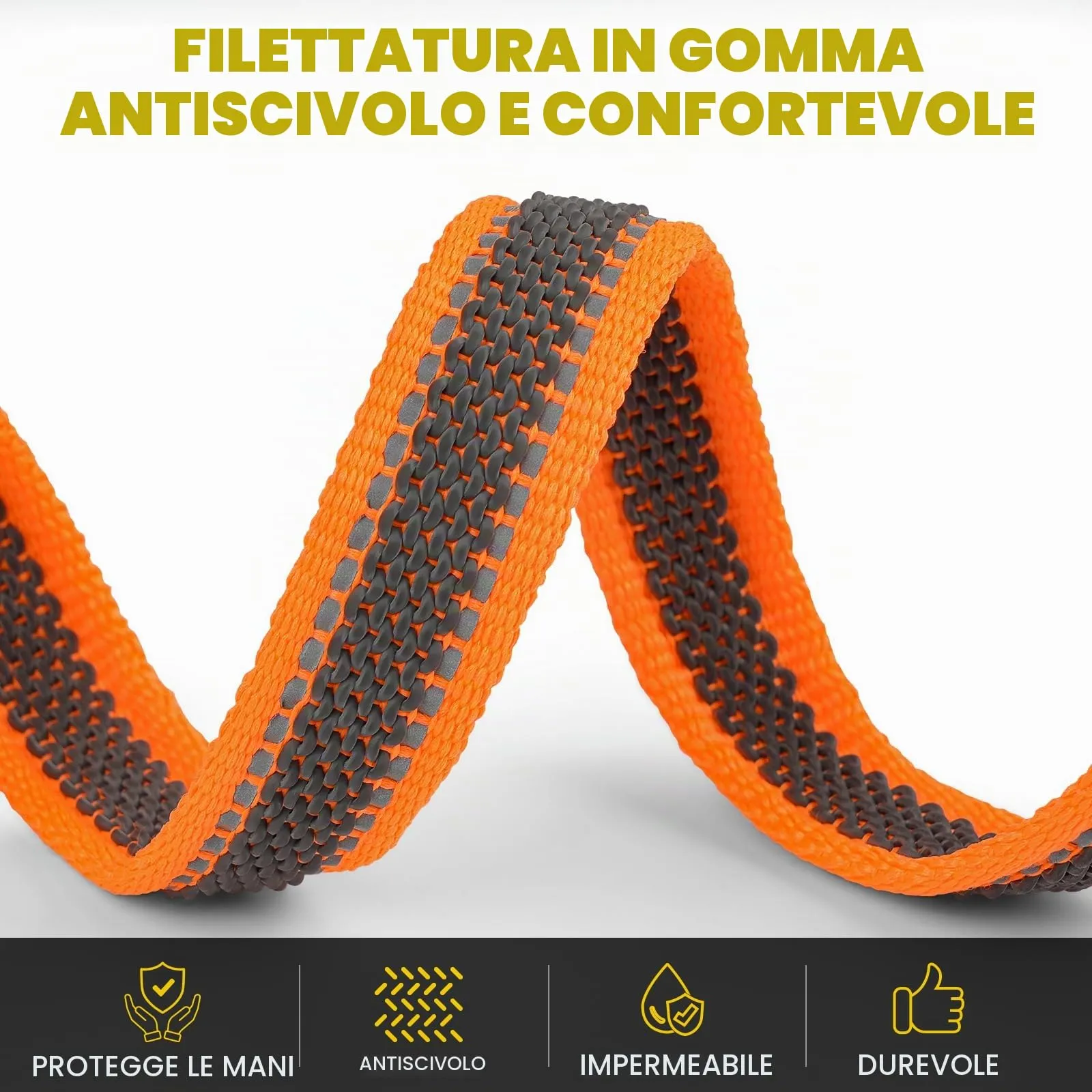 X XBEN Guinzaglio per Cani Riflettente, 20mm x 1,2m, con Manico Imbottito, Arancione - immagine 2