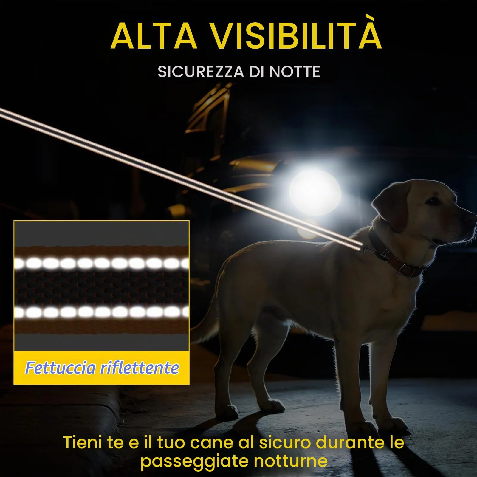 X XBEN Guinzaglio per Cani Riflettente, 20mm x 1,2m, con Manico Imbottito, Arancione - immagine 5