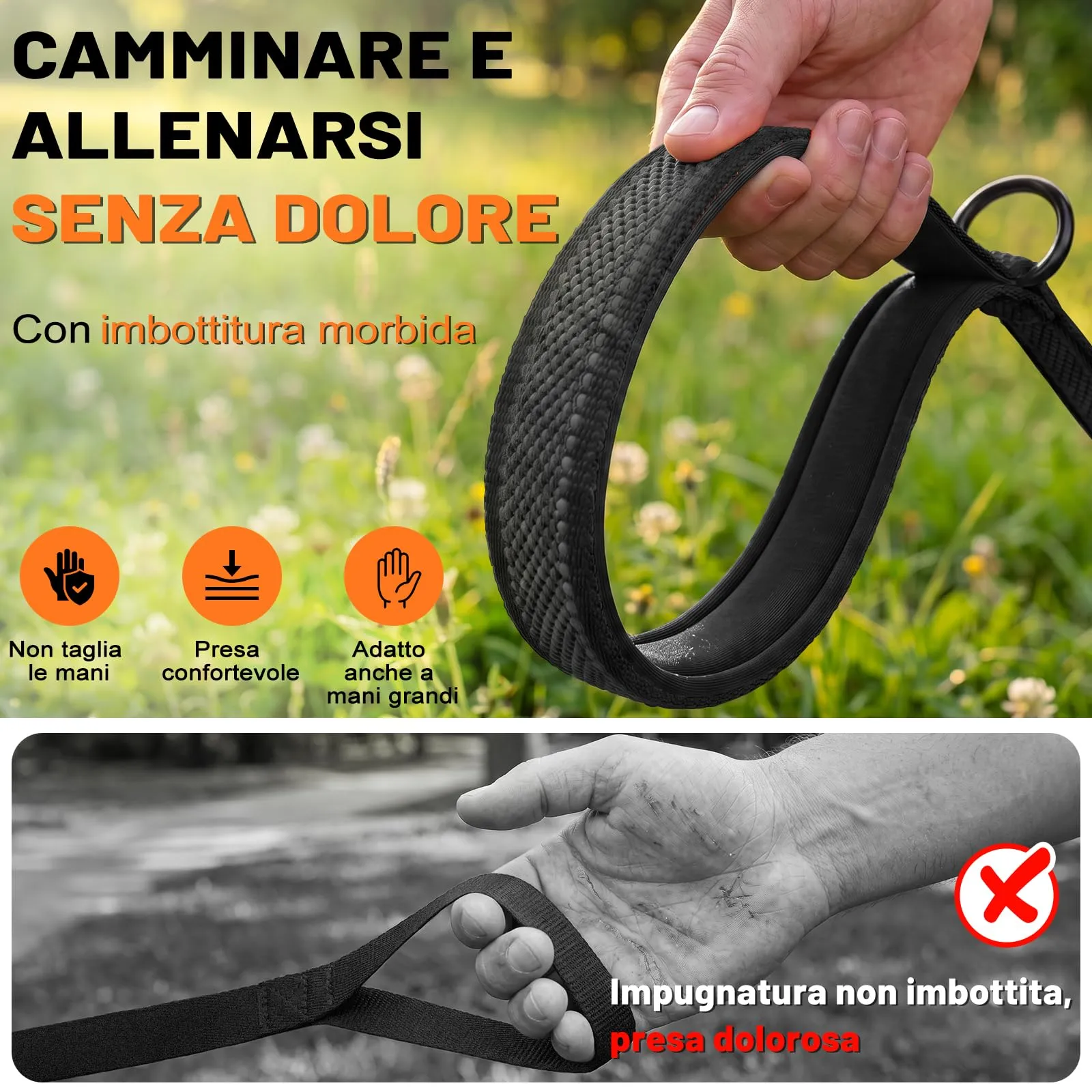 X XBEN Guinzaglio Addestramento per Cani Riflettente 3M, Nero - immagine 3