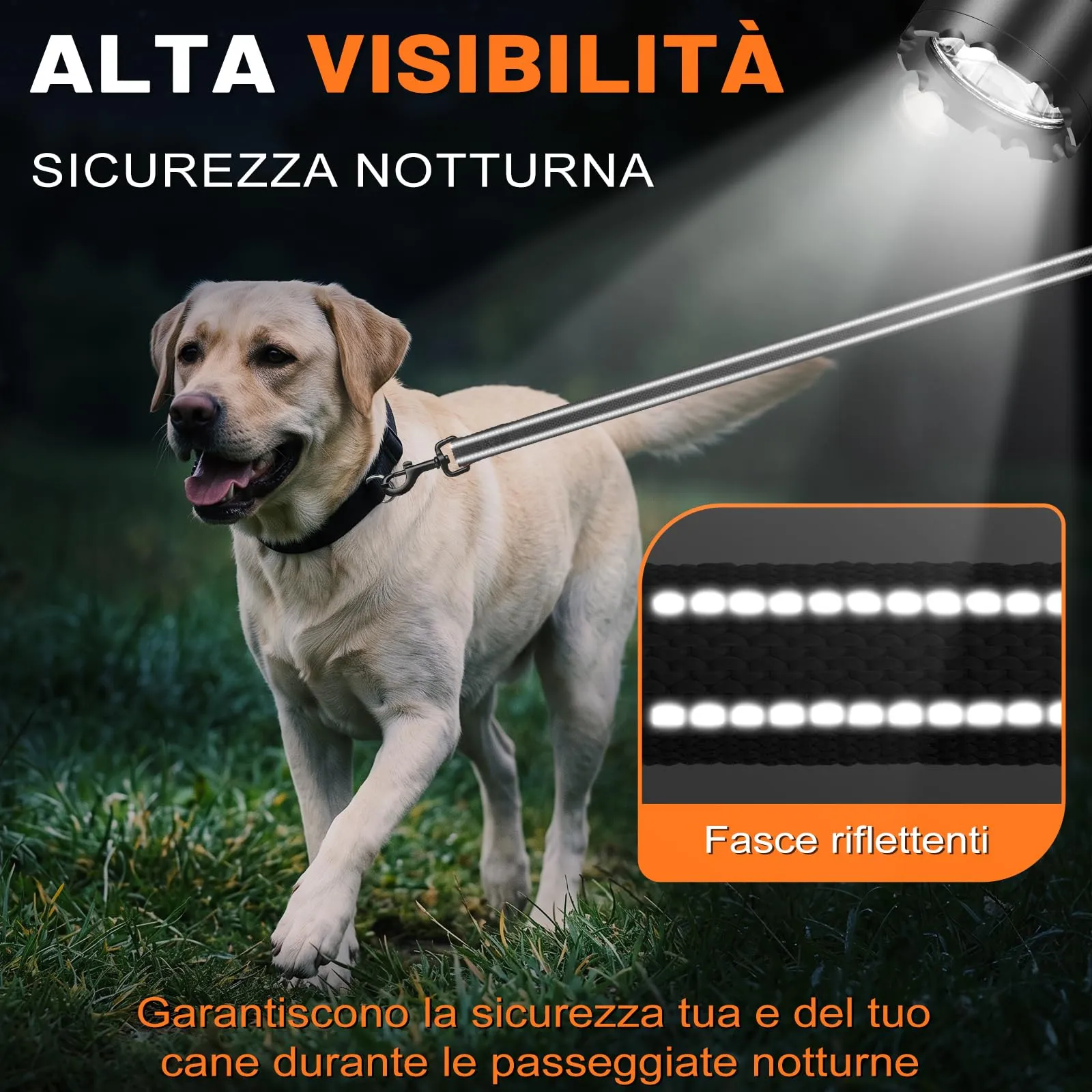 X XBEN Guinzaglio Addestramento per Cani Riflettente 3M, Nero - immagine 6