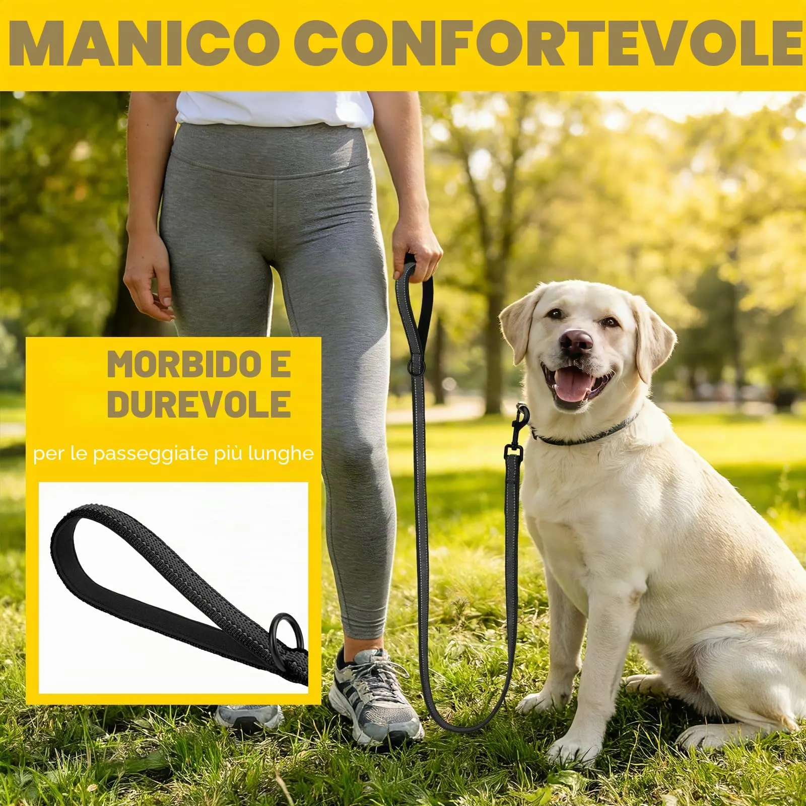 X XBEN Guinzaglio per Cani Riflettente, 15mm-1,5m, Nero - immagine 3