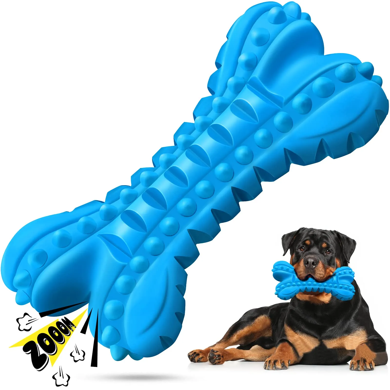 LEGEND SANDY Giocattoli in Gomma per Cani di Razza Grande, Ossa Resistenti con Squeaker per Masticatori Aggressivi - immagine 1