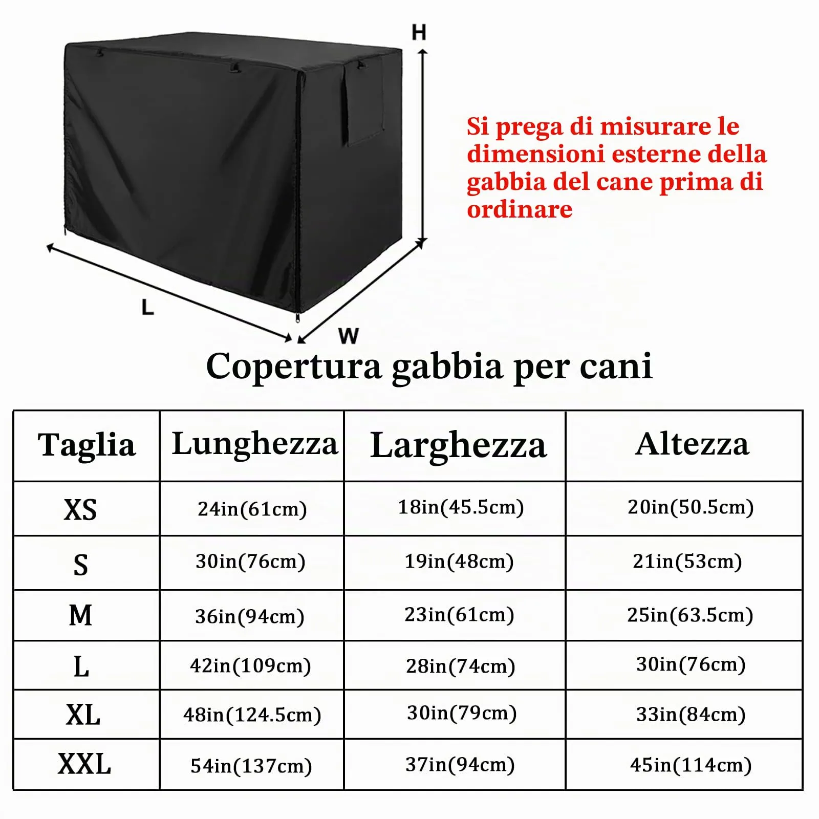 Sensong Copertura Impermeabile per Gabbia per Cani in Poliestere, Nero, 109x74x76cm - immagine 3