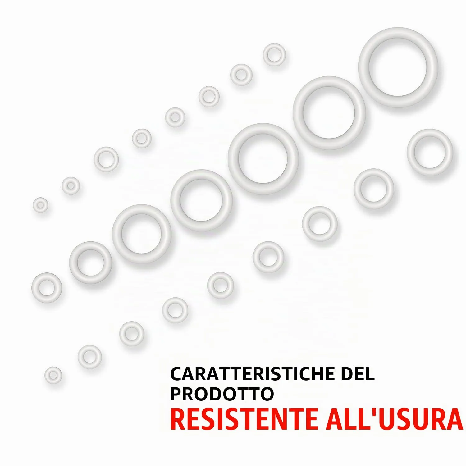 YIXISI Kit Assortimento O-ring in Silicone, 420 Pezzi, 24 Misure, Bianco - immagine 3