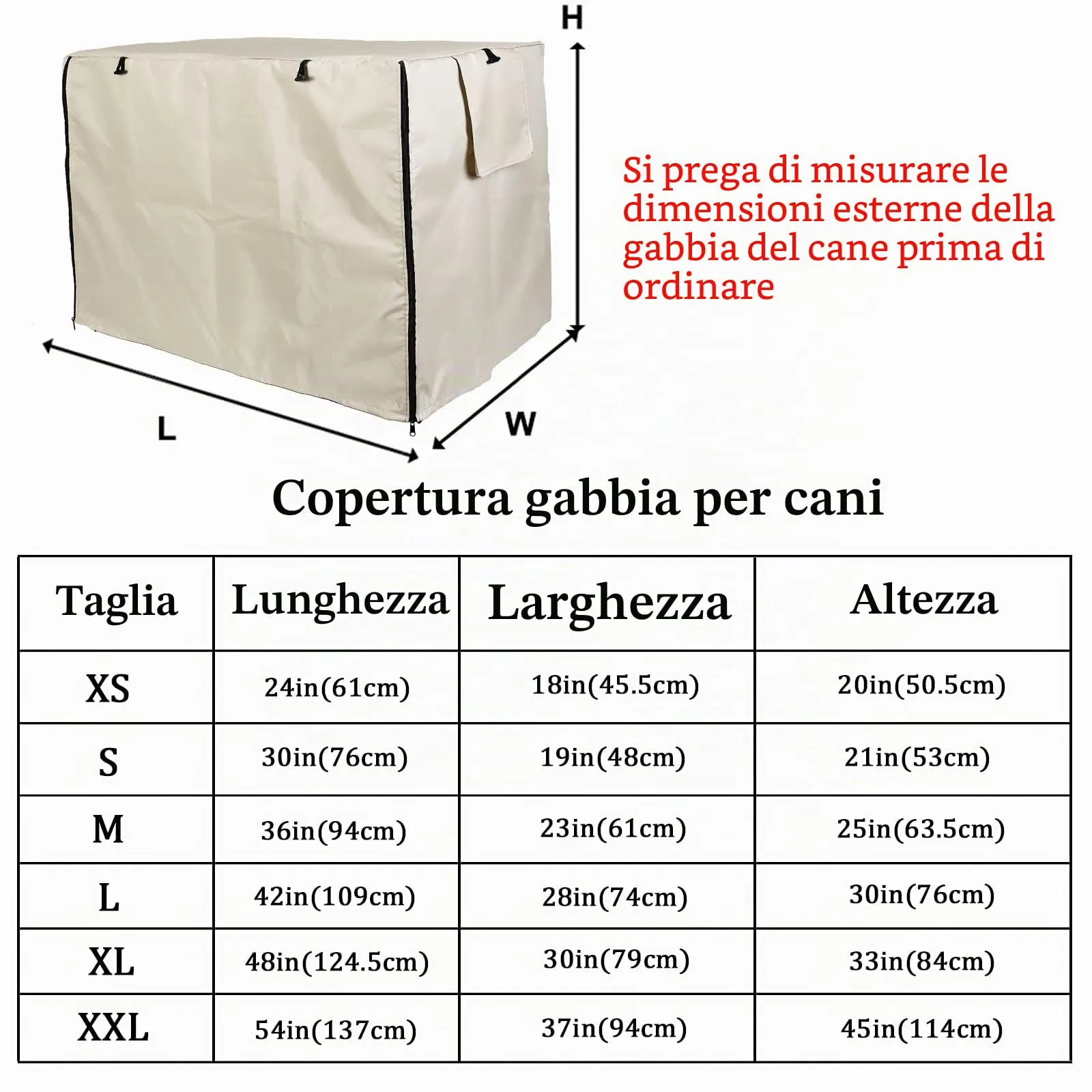 Sensong Copertura per Gabbia Cani in Poliestere Impermeabile, Beige, 36IN - immagine 3