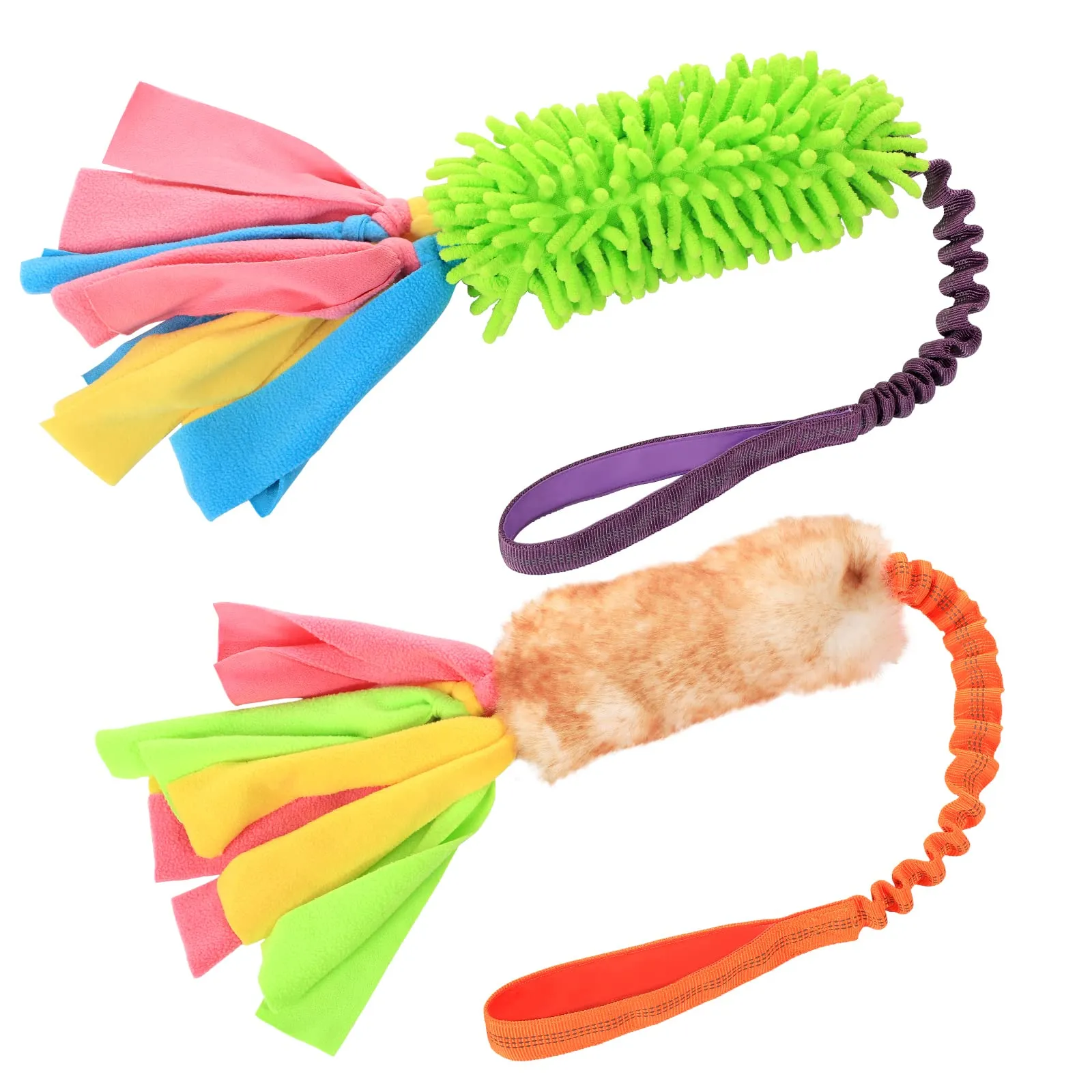 SCHITEC Giocattolo Corda Elastica per Tiro Alla Fune con Squeaky per Cani, Set da 2 Pezzi - immagine 1