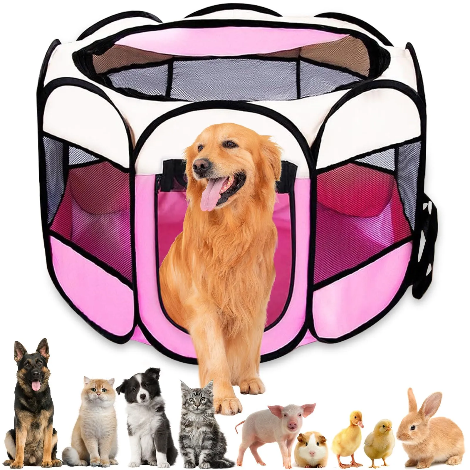 Bcuuozeeing Recinto Pieghevole per Cuccioli, Cani, Gatti e Piccoli Animali - immagine 1