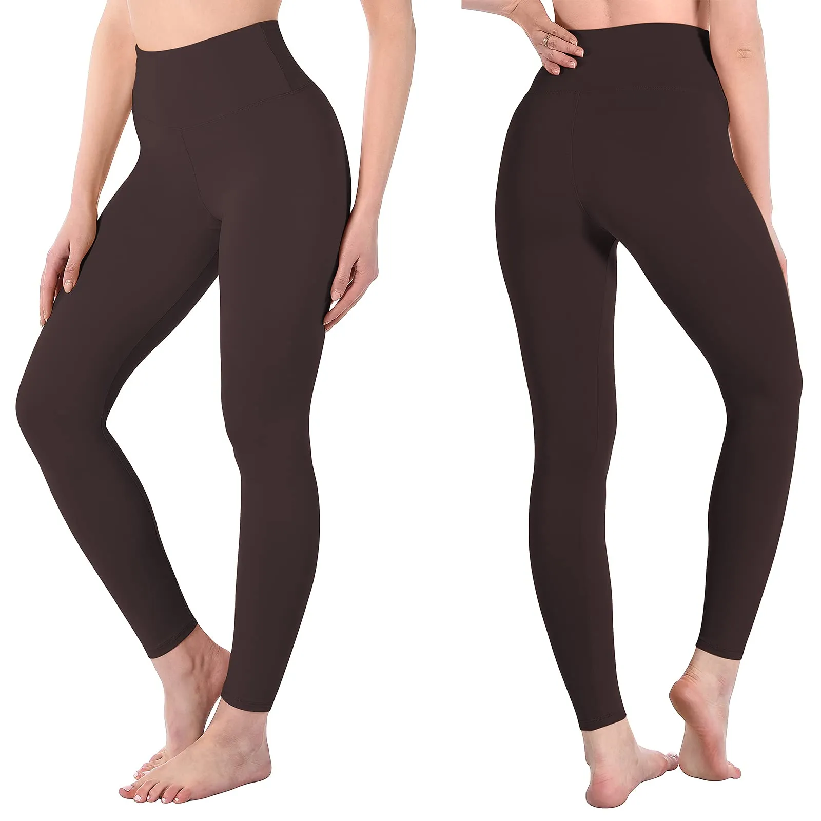 SINOPHANT Leggins Donna Vita Alta Sportivi, Marrone, S-M - immagine 2