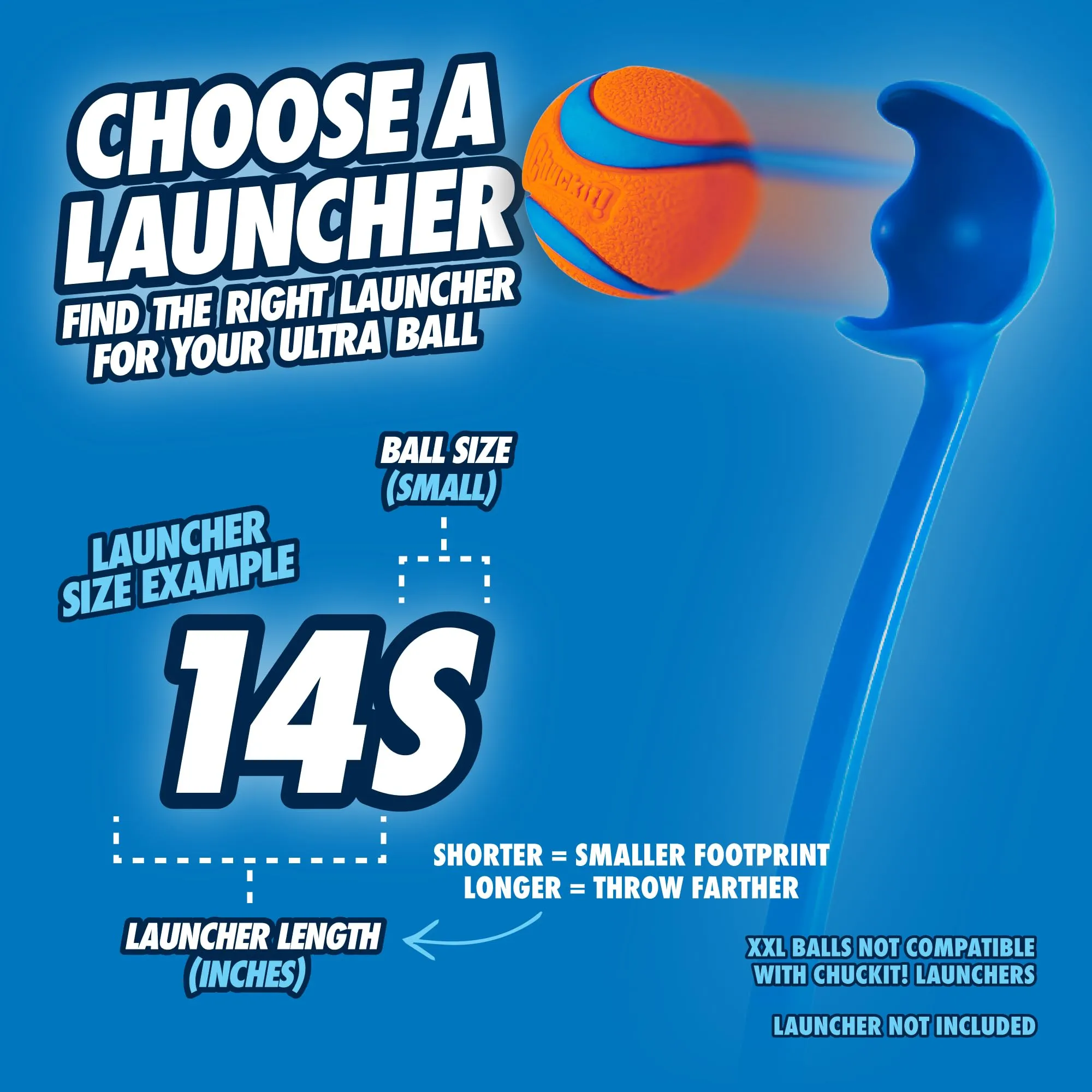 Chuckit! Lancia-palline per cani con pallina da tennis, Small 36 cm - immagine 6