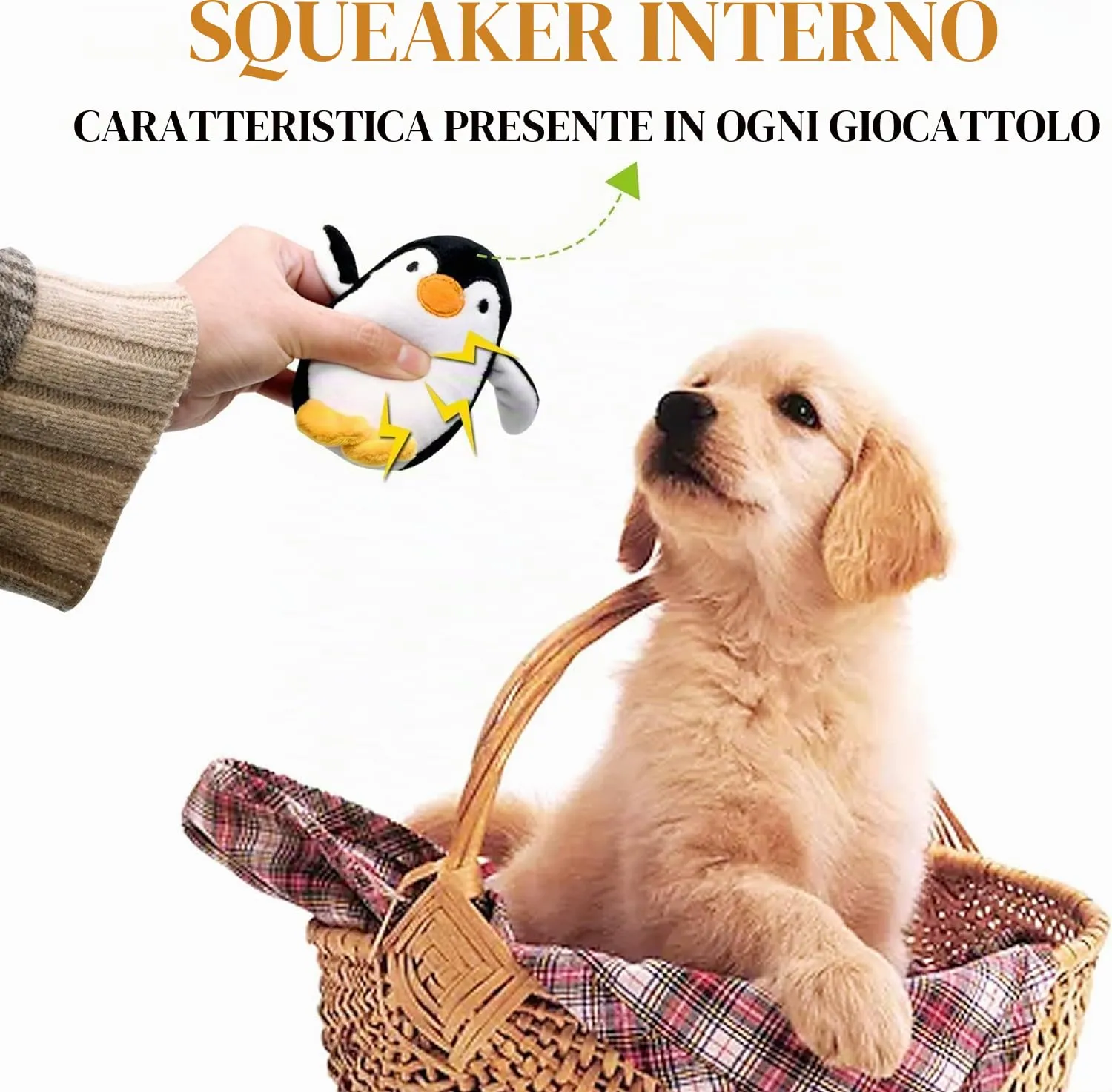 SHARLOVY Giocattoli cigolanti in peluche per cani di piccola taglia e cuccioli, set da 12 pezzi per dentizione - immagine 3