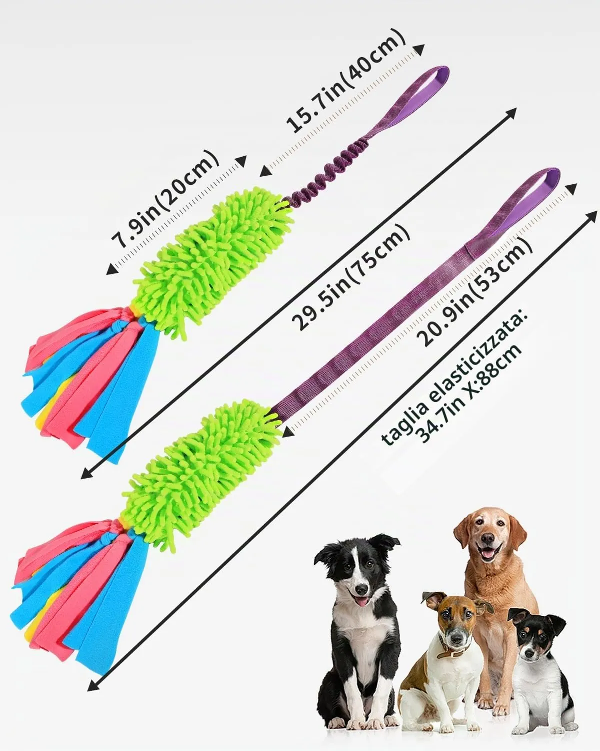 SCHITEC Giocattolo per Rimorchiatore Interattivo per Cani con Corda Elastica e Squittio, CW-0107 - immagine 6