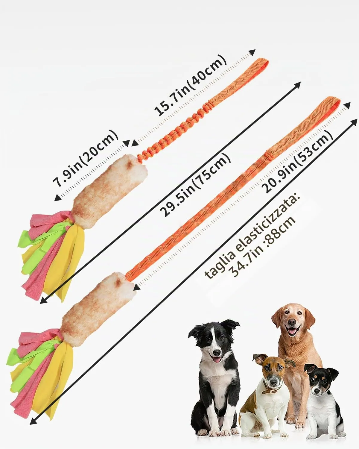 SCHITEC Corda Elastica per Tiro Alla Fune con Squeaky per Cani di Taglia Piccola, Media e Grande, CW-0107 - immagine 6