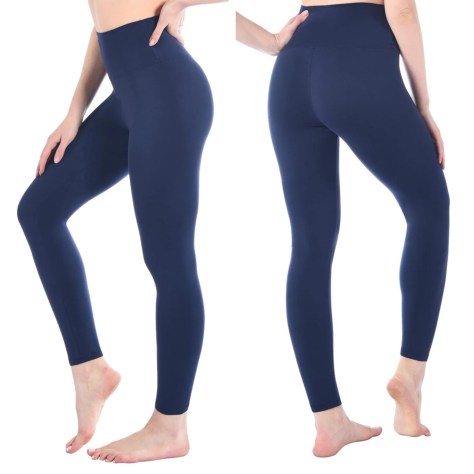 SINOPHANT Leggings Donna Vita Alta Sportivi, Blu Marino, 4XL - immagine 2