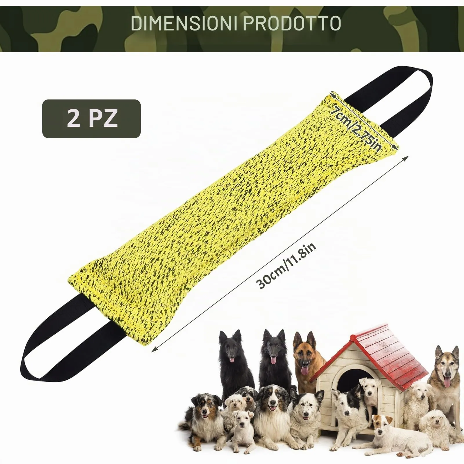 Ziyonix Manicotto per Cani 30cm con 2 Maniglie, Set da 2 Pezzi - immagine 2