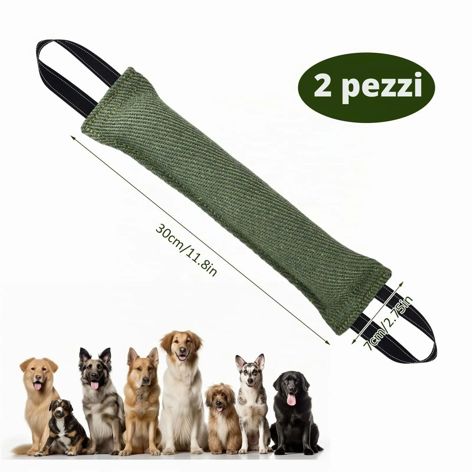 Ziyonix Manicotto per Cani 30cm con 2 Maniglie, Set da 2 Pezzi - immagine 2