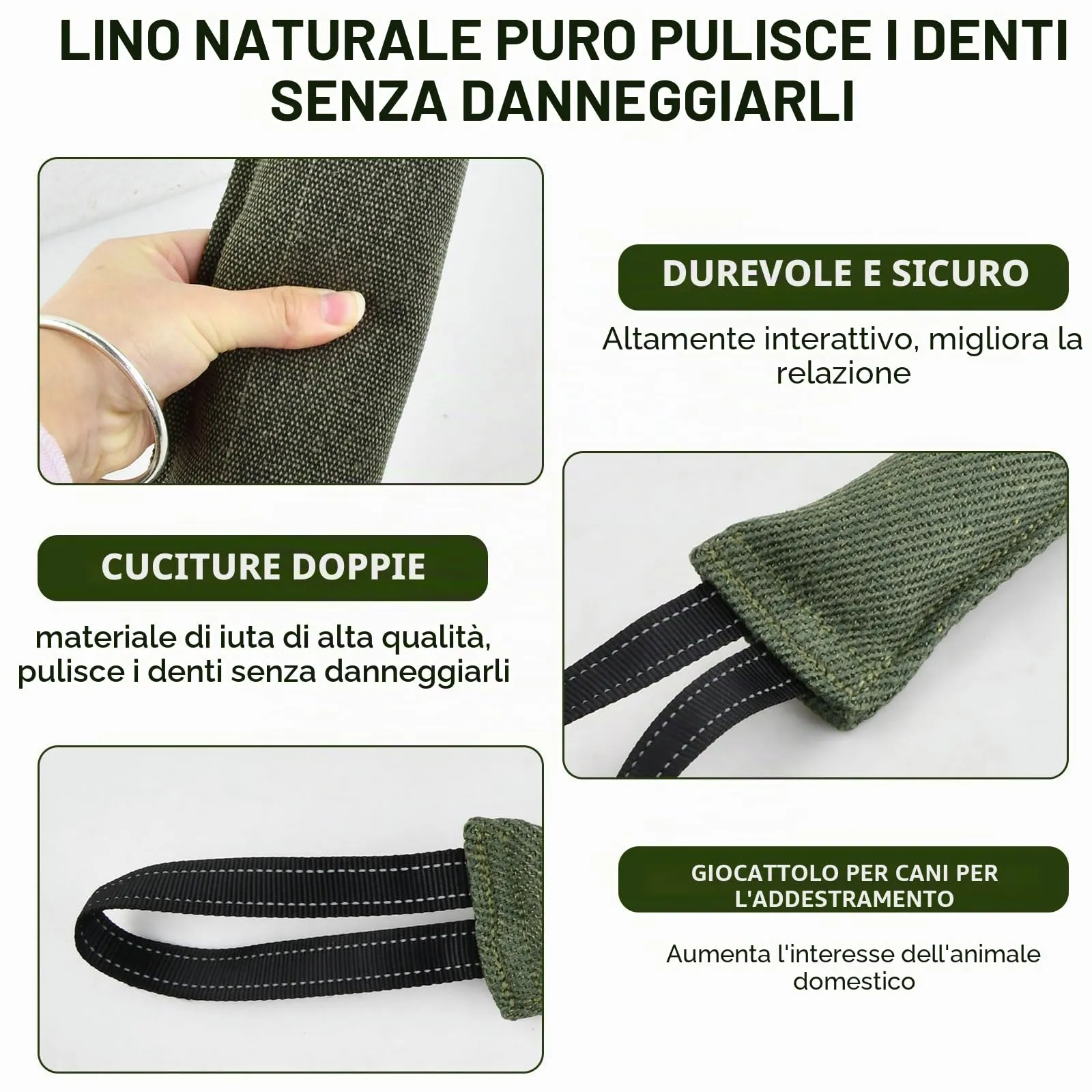 Ziyonix Manicotto per Cani 30cm con 2 Maniglie, Set da 2 Pezzi - immagine 3