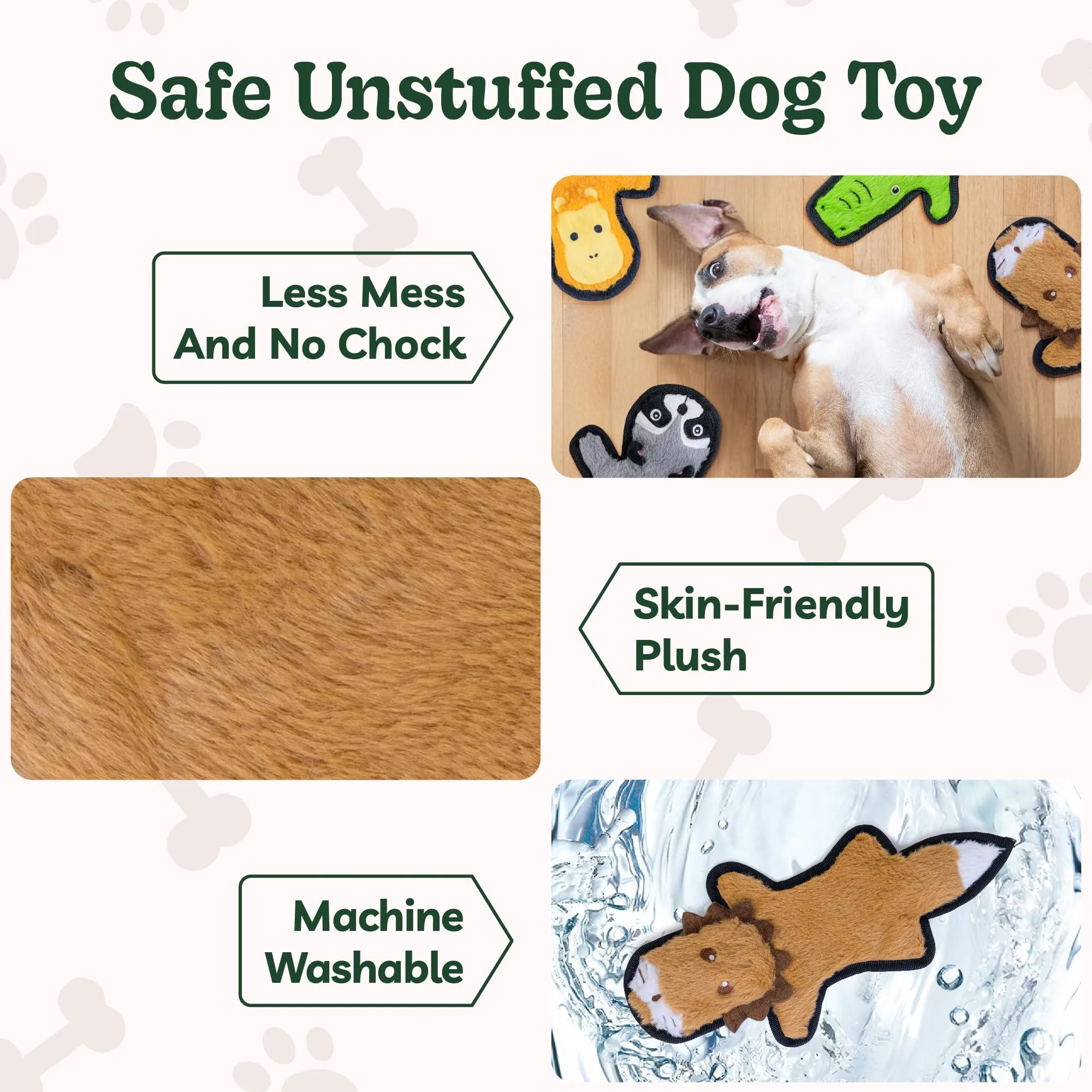 SHARLOVY Giocattolo da masticare per cani senza riempimento, resistente per cani aggressivi e cuccioli, set da 6 pezzi - immagine 4