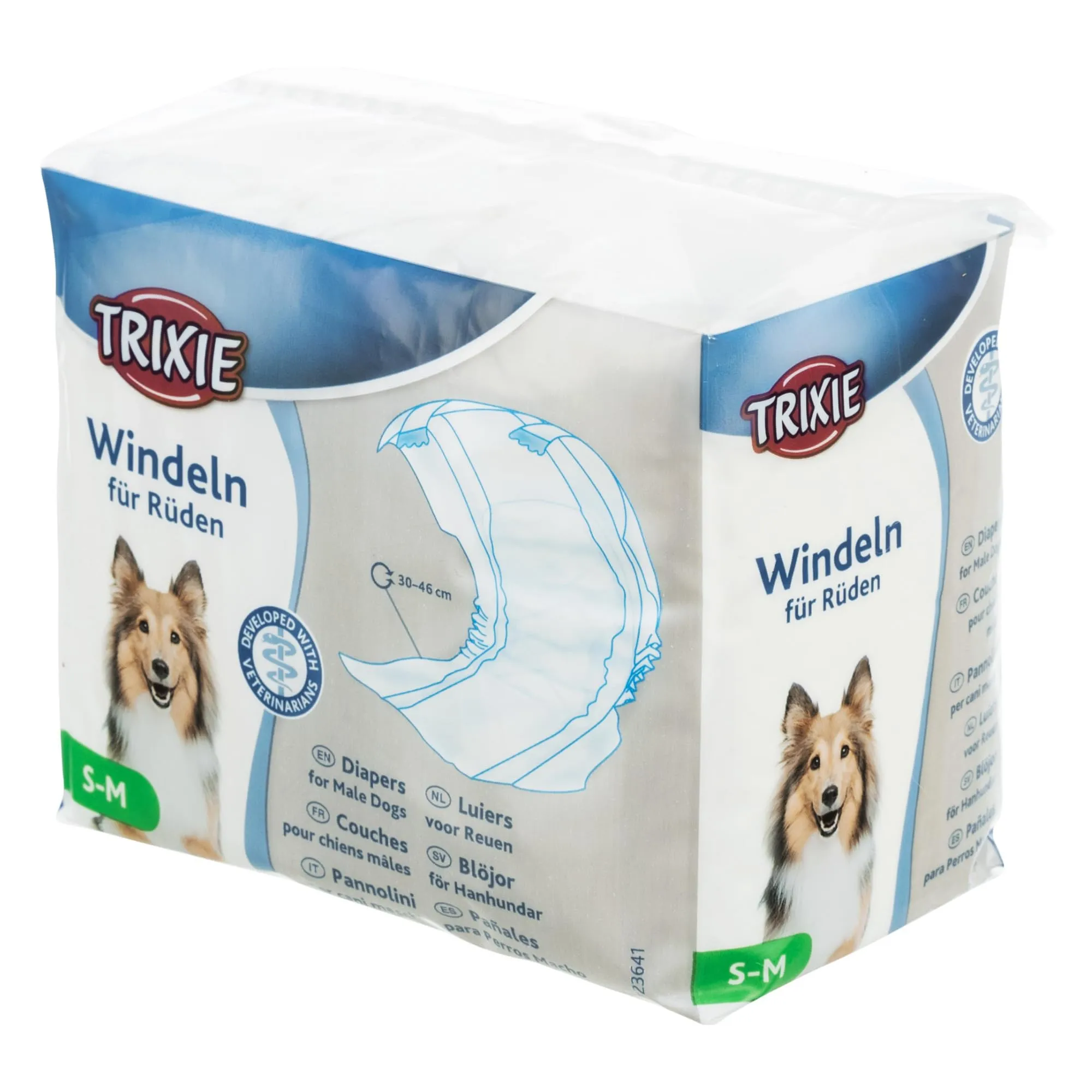TRIXIE Pannolini per cani maschi, S-M (30-46 cm), 12 pezzi - immagine 1