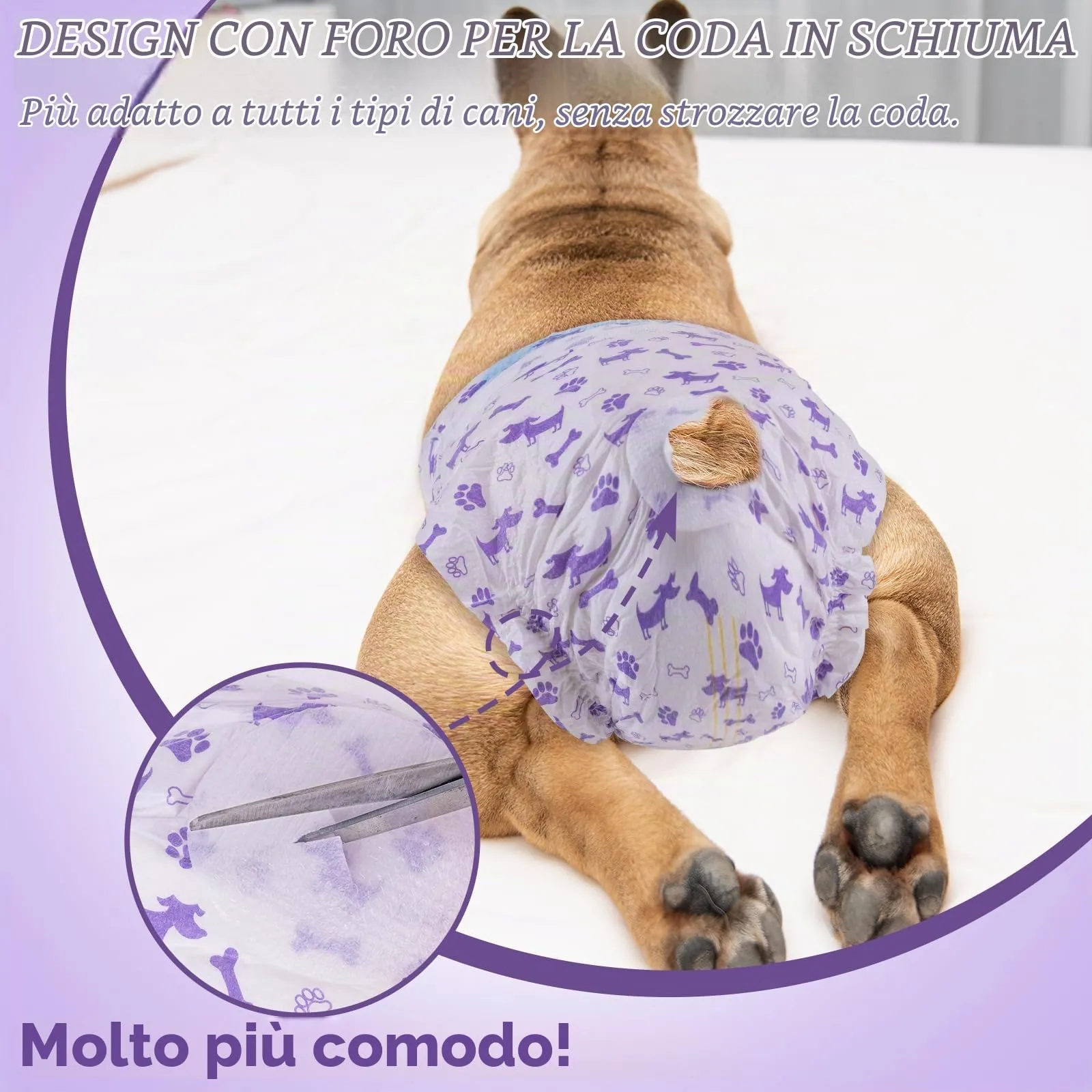 MICOOYO Pannolini Monouso per Cani Femmina e Gatti, XS, 20 Pezzi - immagine 3