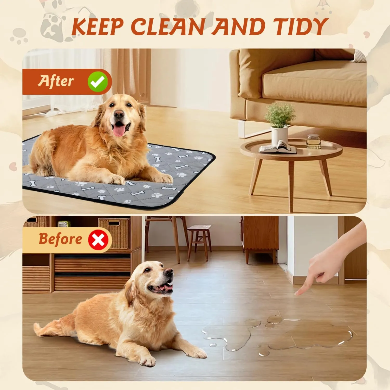 Nobleza Tappetini Lavabili per Cani e Gatti, Assorbenti e Riutilizzabili, 120x90 cm, 2 Pezzi - immagine 6